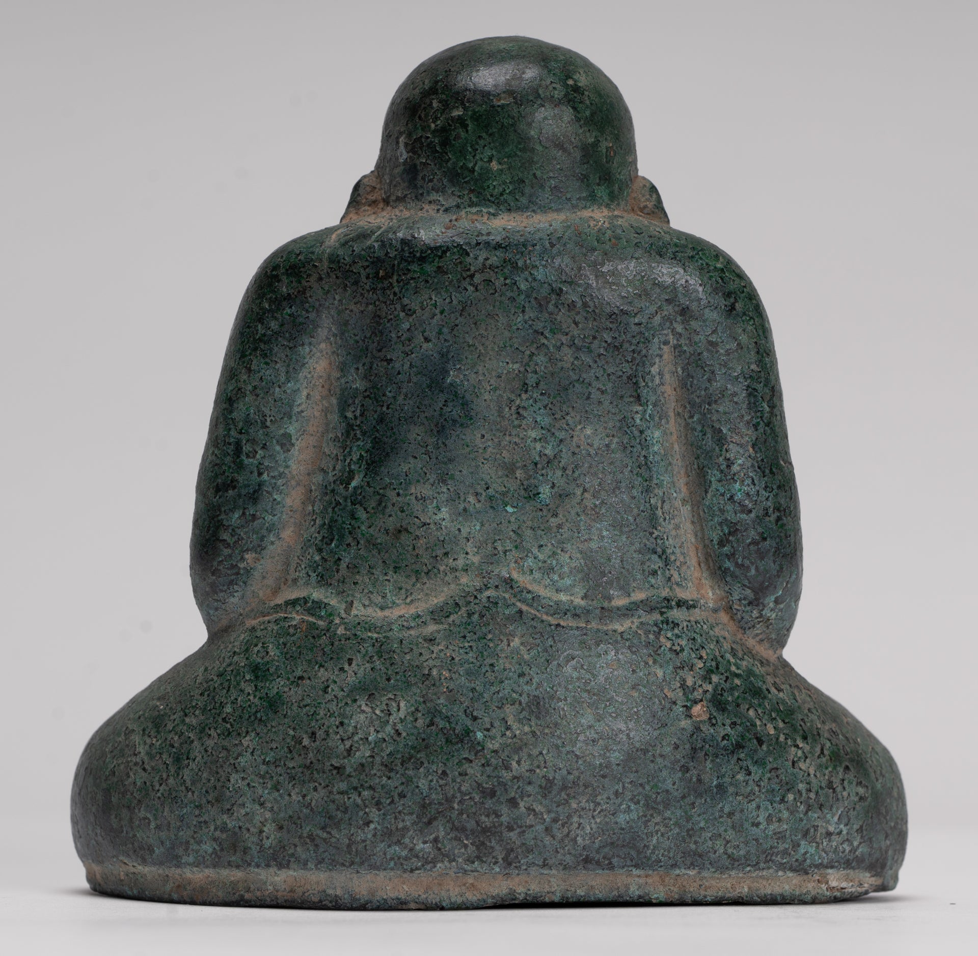 Seated Monk Statue - Antique Thai Style Bronze Phra Sangkachai Monk Statue - 11cm/4"