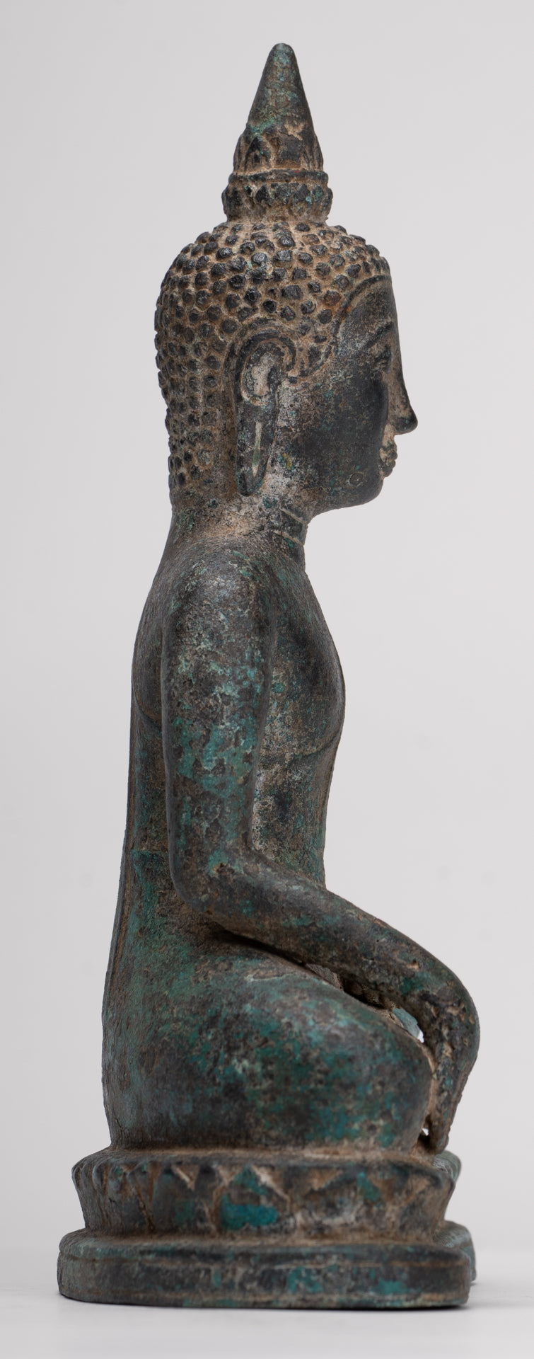 Buddha Statue - Antique Khmer Style Bronze Enlightenment Phnom Da Buddha Statue - 20cm/8"