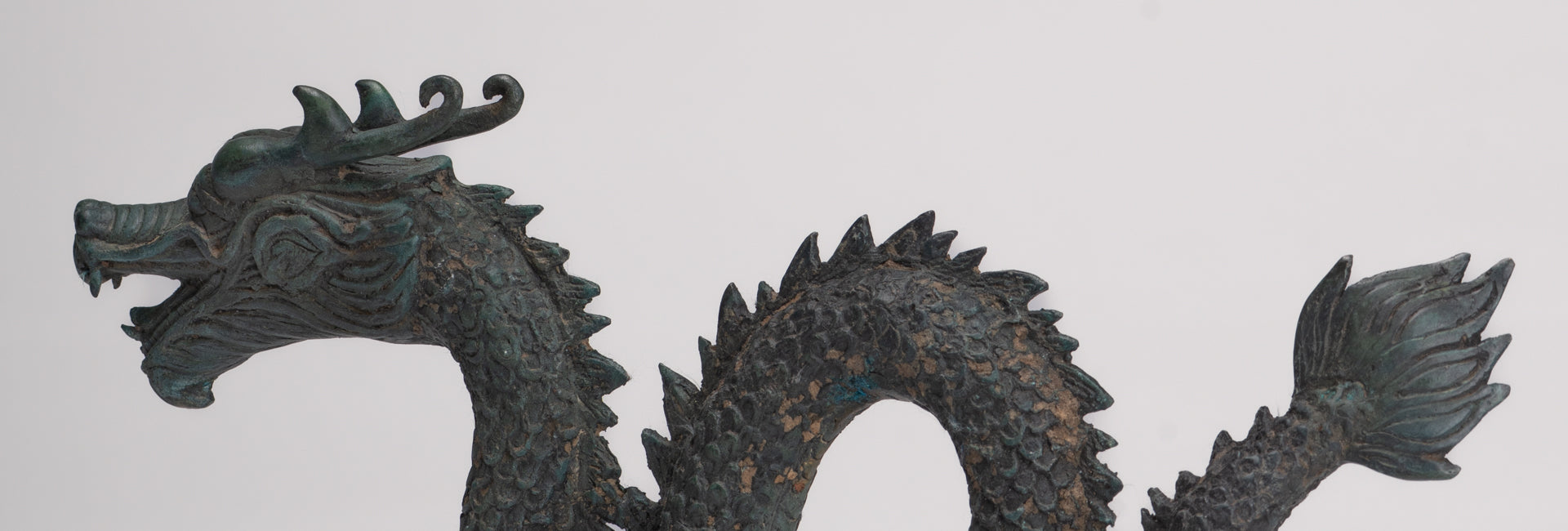 Antique Chinese Style Bronze Dragon Statue - 27cm/11"