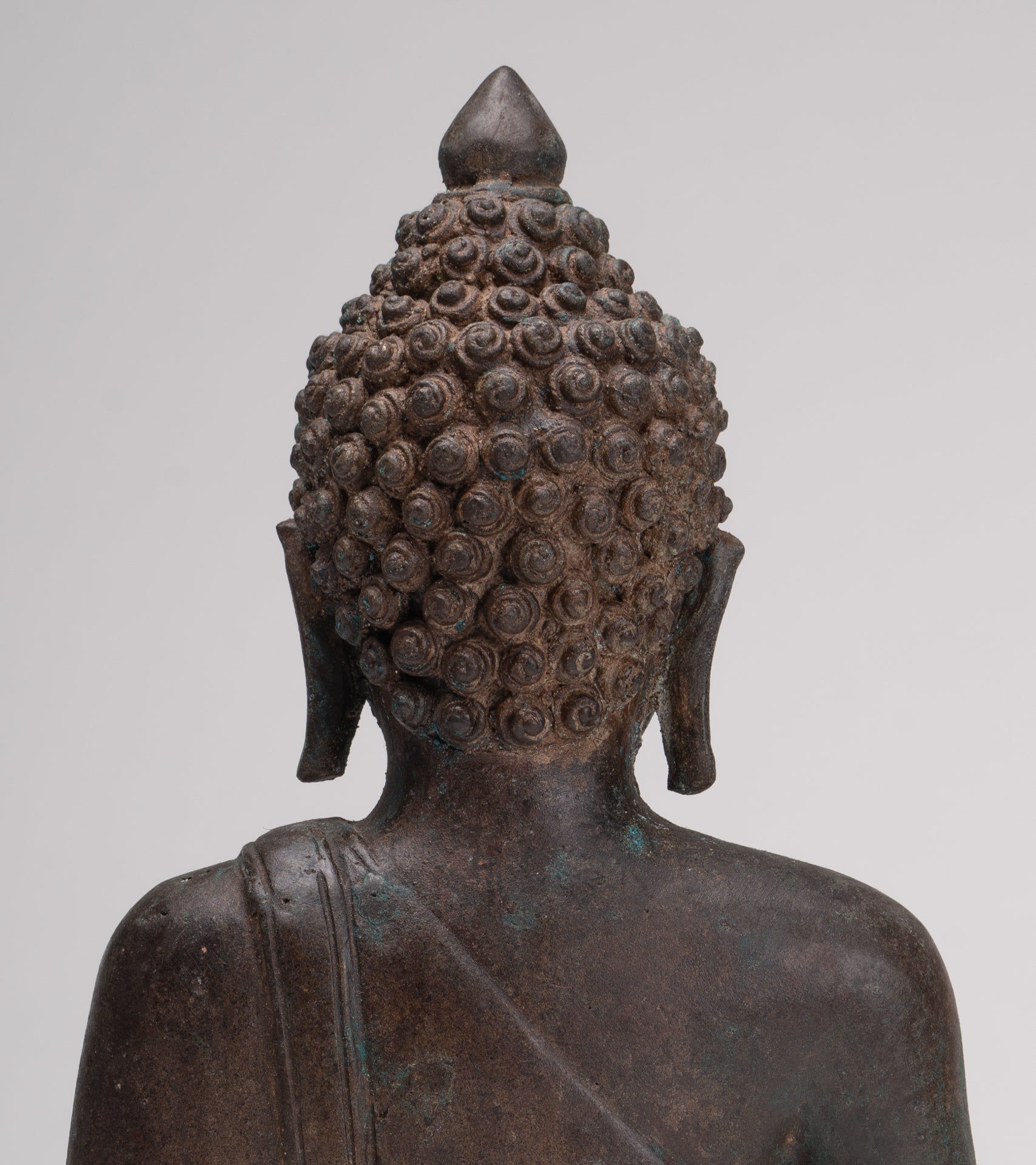 Antique Thai Style Bronze Chiang Saen Enlightenment Buddha Statue - 30cm/12"