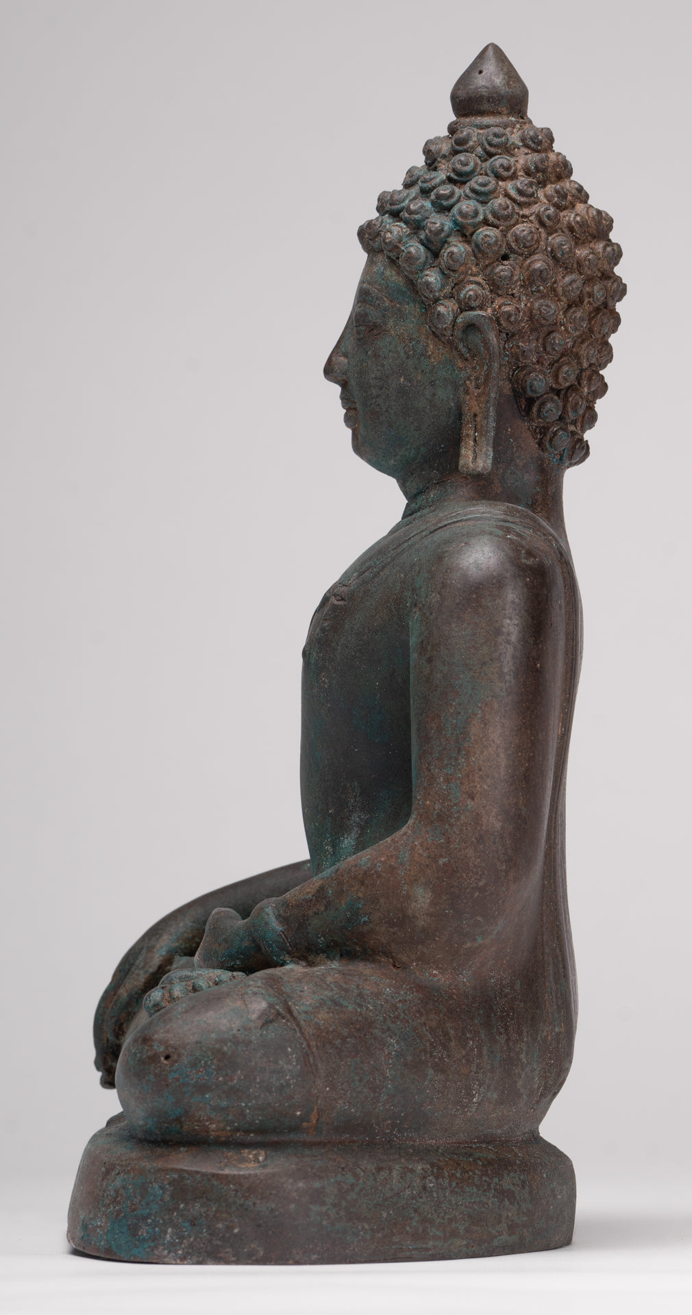 Antique Thai Style Bronze Chiang Saen Enlightenment Buddha Statue - 30cm/12"