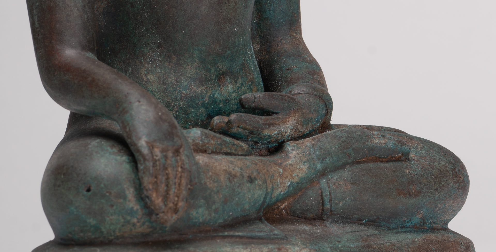 Antique Thai Style Bronze Chiang Saen Enlightenment Buddha Statue - 30cm/12"