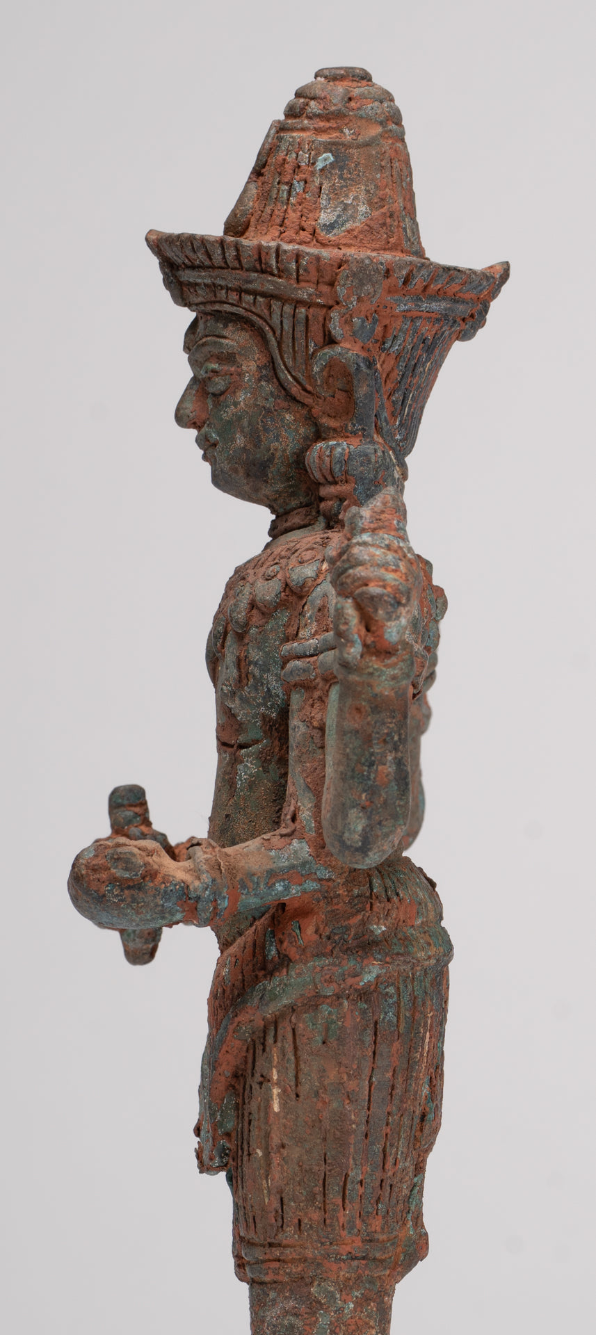 Antique Lopburi Style Thai Bronze Vishnu Statue - 22cm/9"