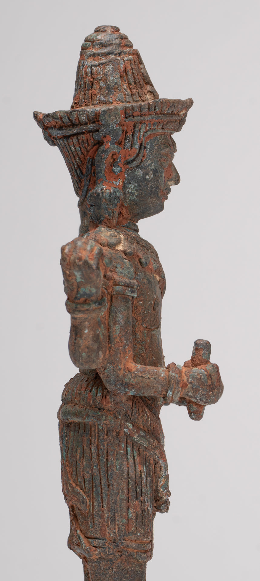 Antique Lopburi Style Thai Bronze Vishnu Statue - 22cm/9"