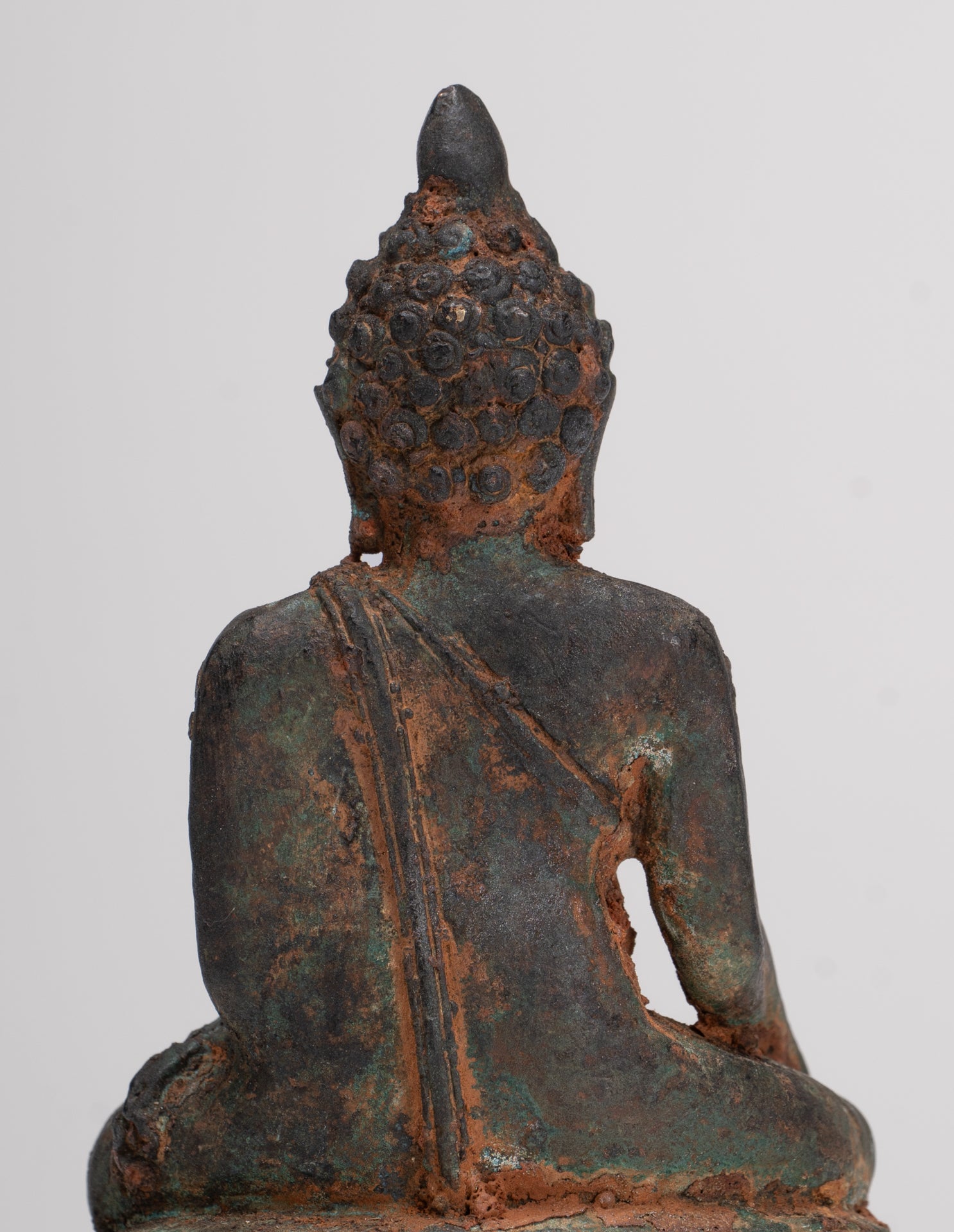 Buddha Statue - Antique Thai Style Bronze Chiang Saen Enlightenment Buddha Statue - 11.5cm/5"