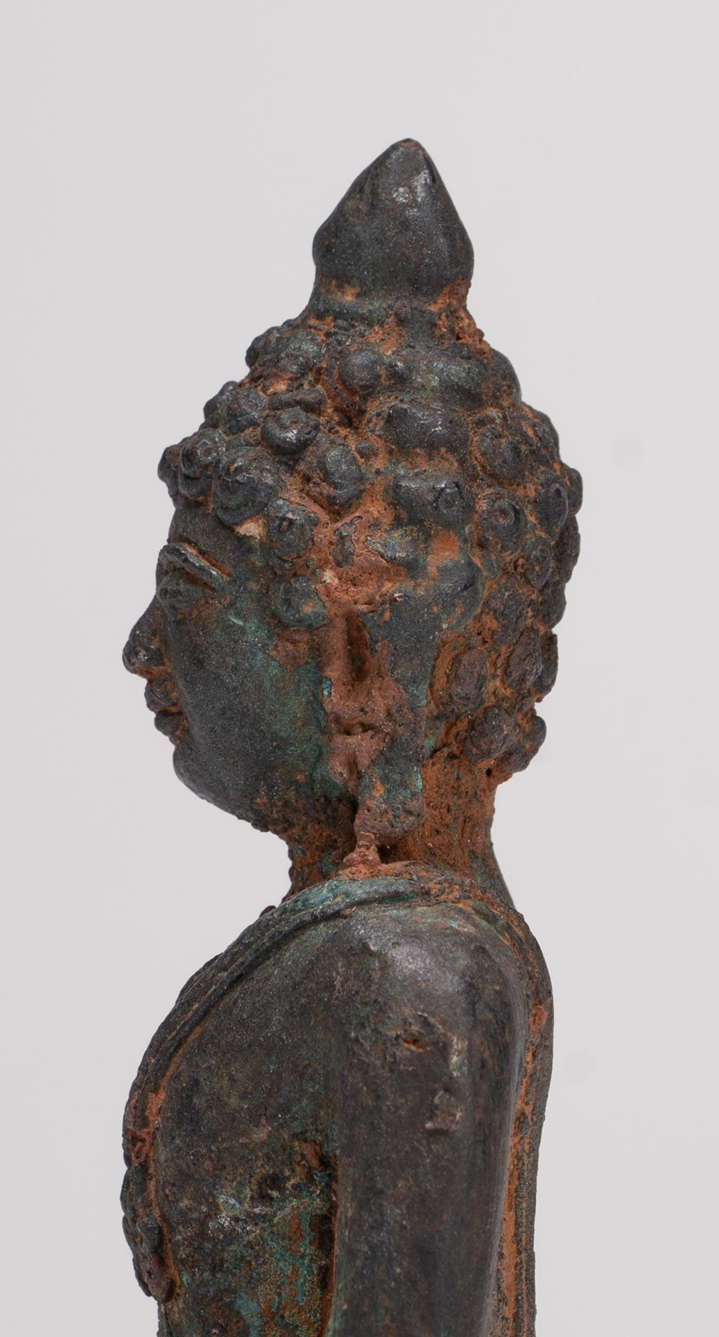 Buddha Statue - Antique Thai Style Bronze Chiang Saen Enlightenment Buddha Statue - 11.5cm/5"