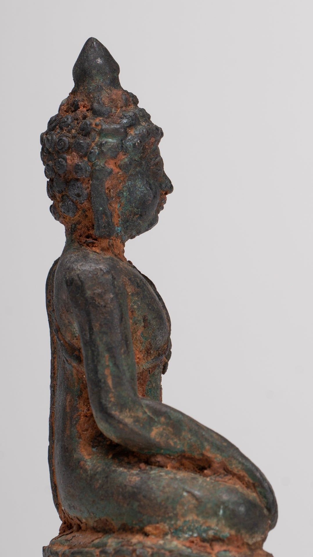Buddha Statue - Antique Thai Style Bronze Chiang Saen Enlightenment Buddha Statue - 11.5cm/5"