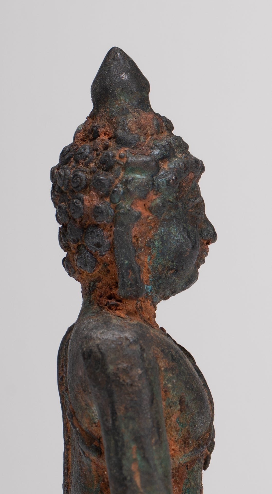 Buddha Statue - Antique Thai Style Bronze Chiang Saen Enlightenment Buddha Statue - 11.5cm/5"
