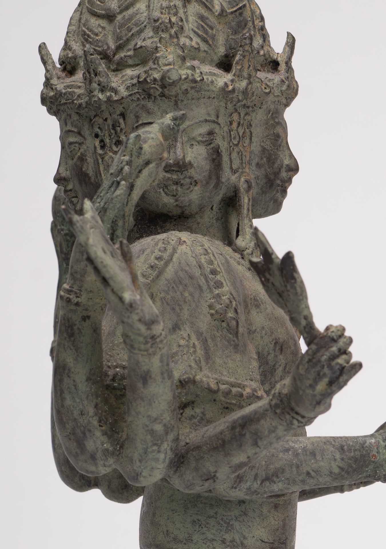 Brahma Statue - Antique Indonesian Style Bronze Brahma - Hindu God Creation - 36cm/14"