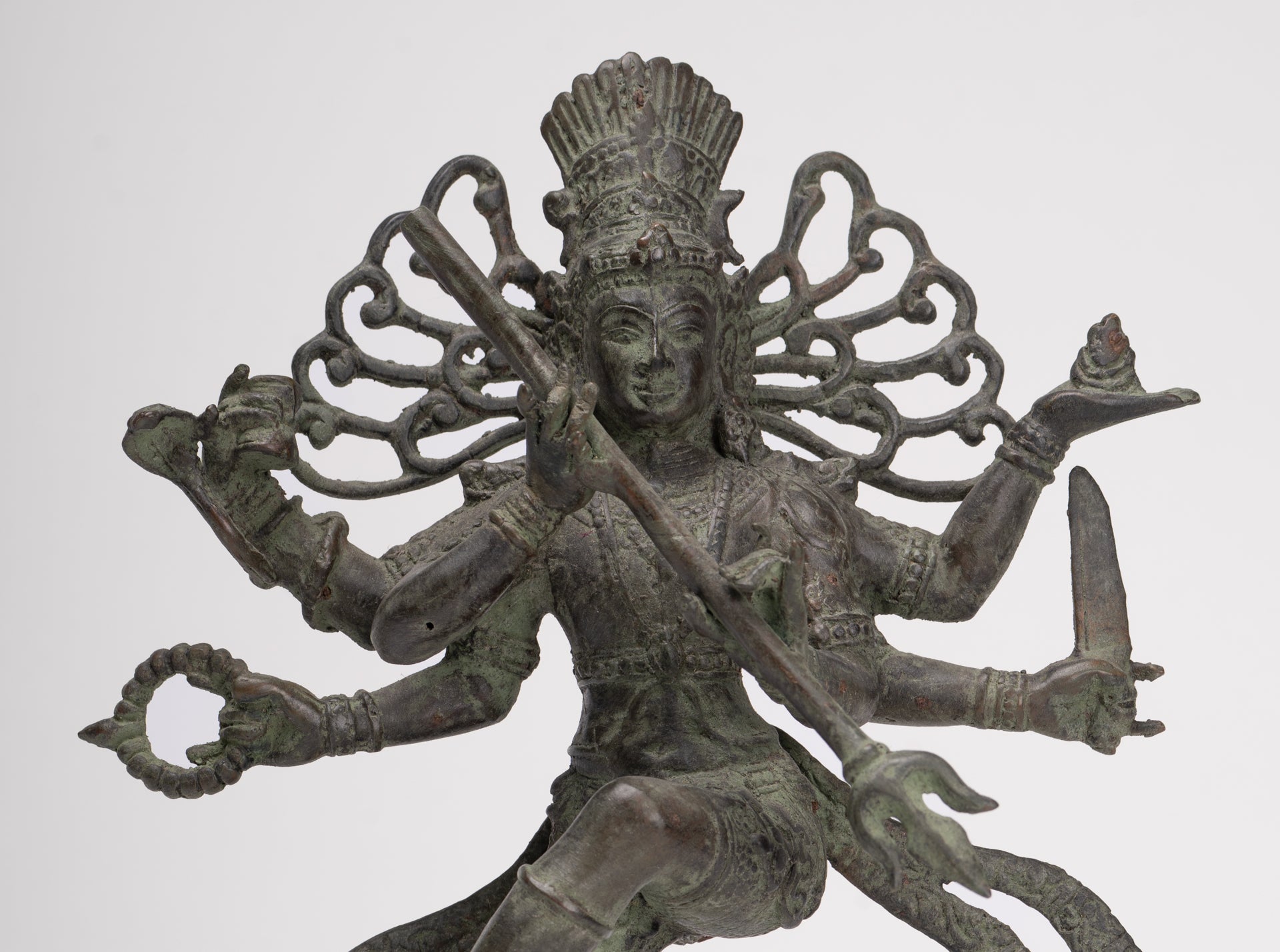 Antique Javanese Style Bronze Dancing Shiva statue as Lord Nataraja - 26cm(10") Tall