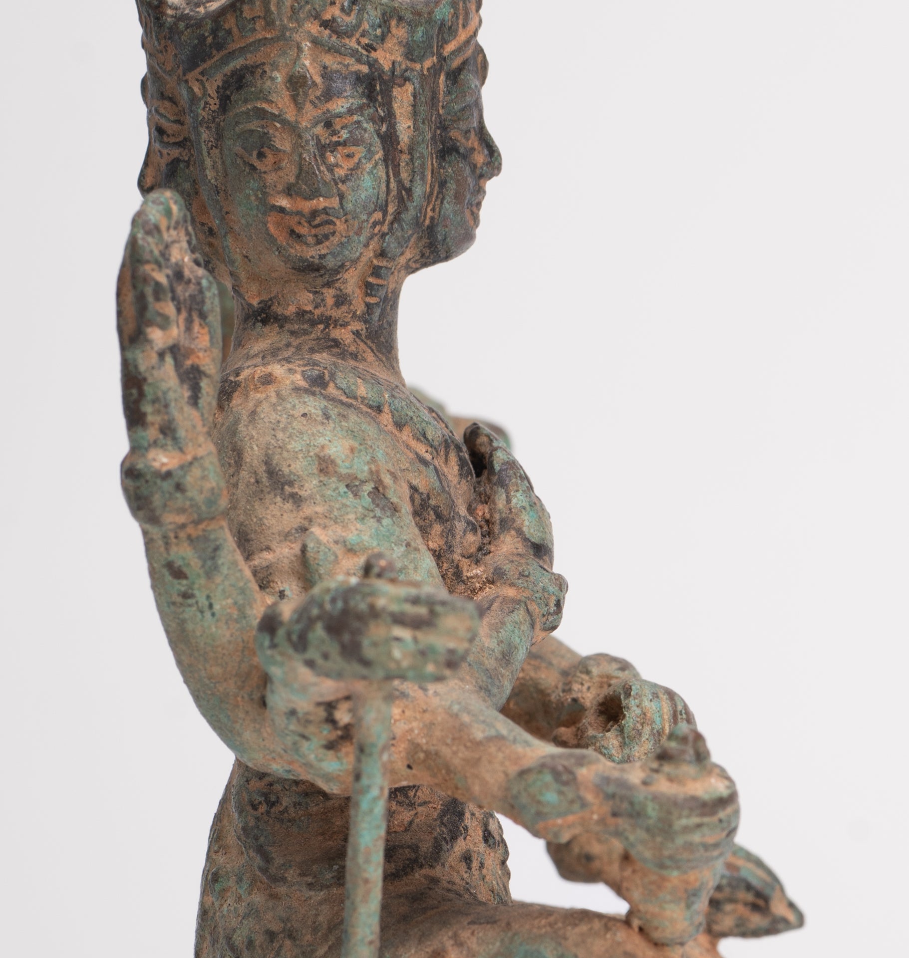 Brahma Statue - Antique Khmer Style Bronze Brahma - Hindu God Creation - 15cm/6"