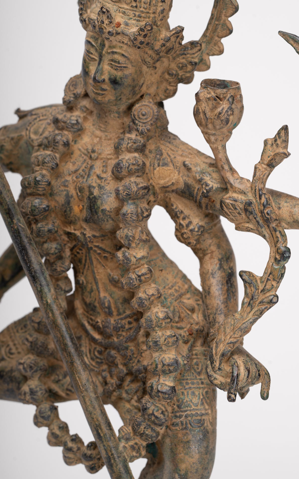 Kali Statue - Antique Java Style Majapahit Standing Bronze Kali or Mahakali Statue - 44cm/18"