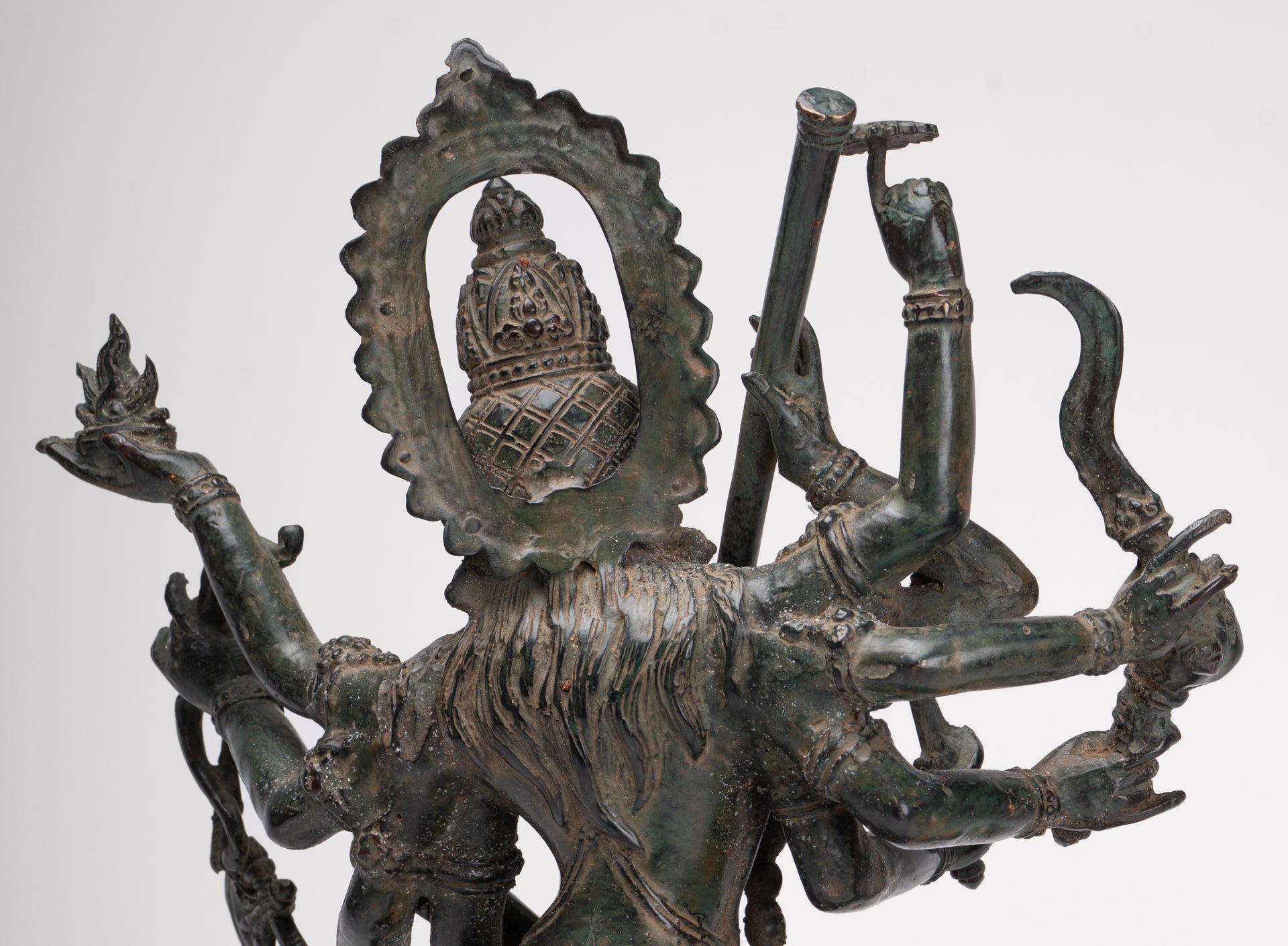 Antique Javanese Style Majapahit Simhavahini Durga Statue - 45cm/18"