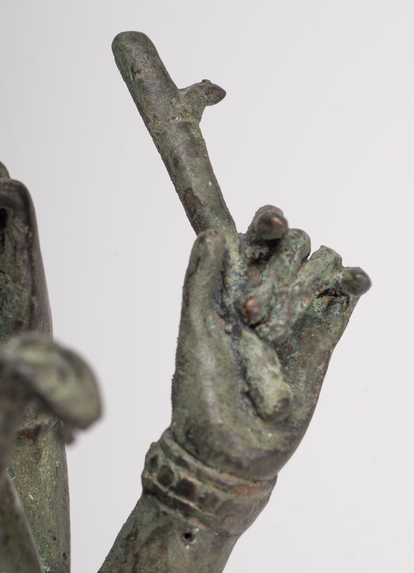 Shiva Statue - Antique Indonesian Style Bronze Javanese 6-Arm Shiva Statue - 34cm/14"