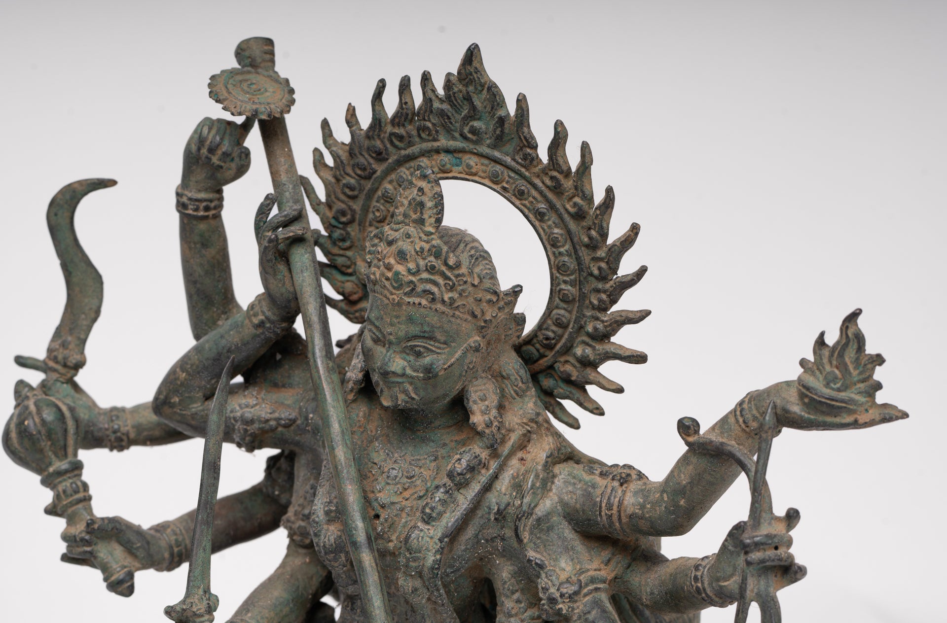 Kali Statue - Antique Java Style Majapahit Standing Bronze Kali or Mahakali Statue - 43cm/17"