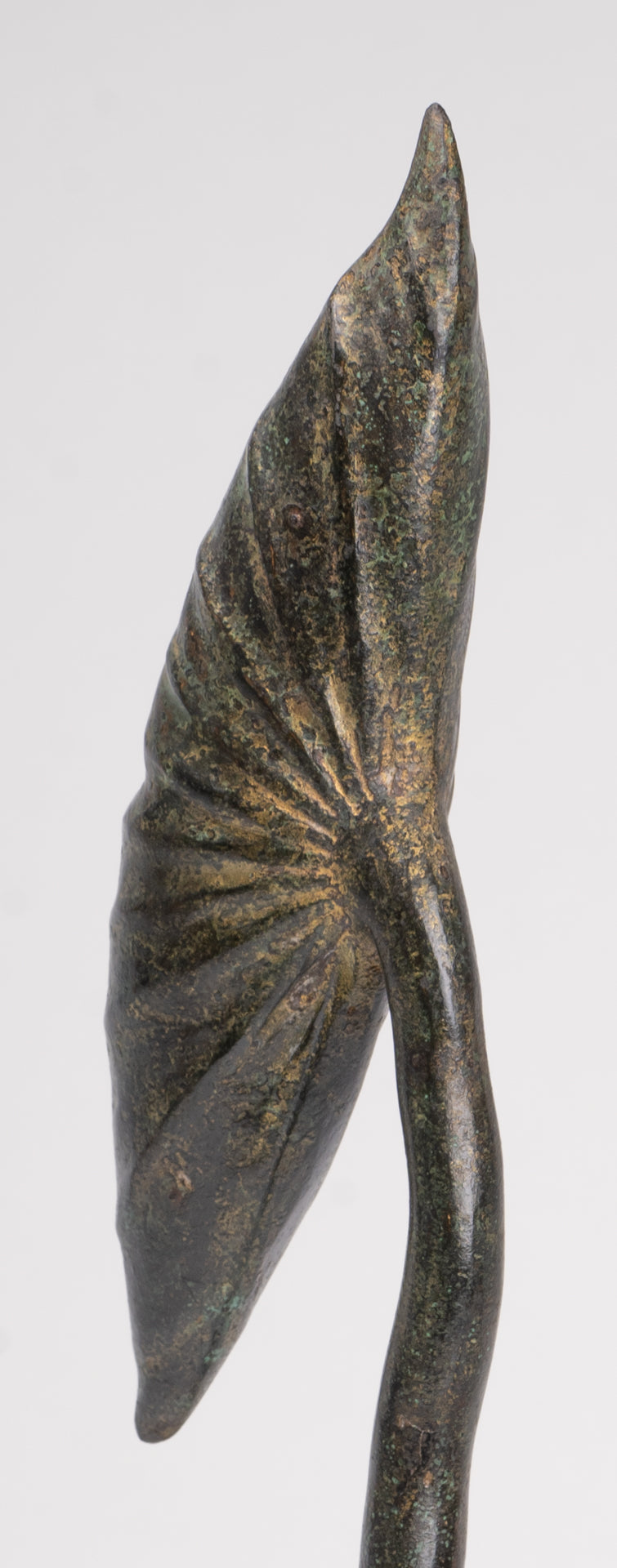 Mounted Antique Khmer Style Bronze Lotus Bud - 53cm/21"