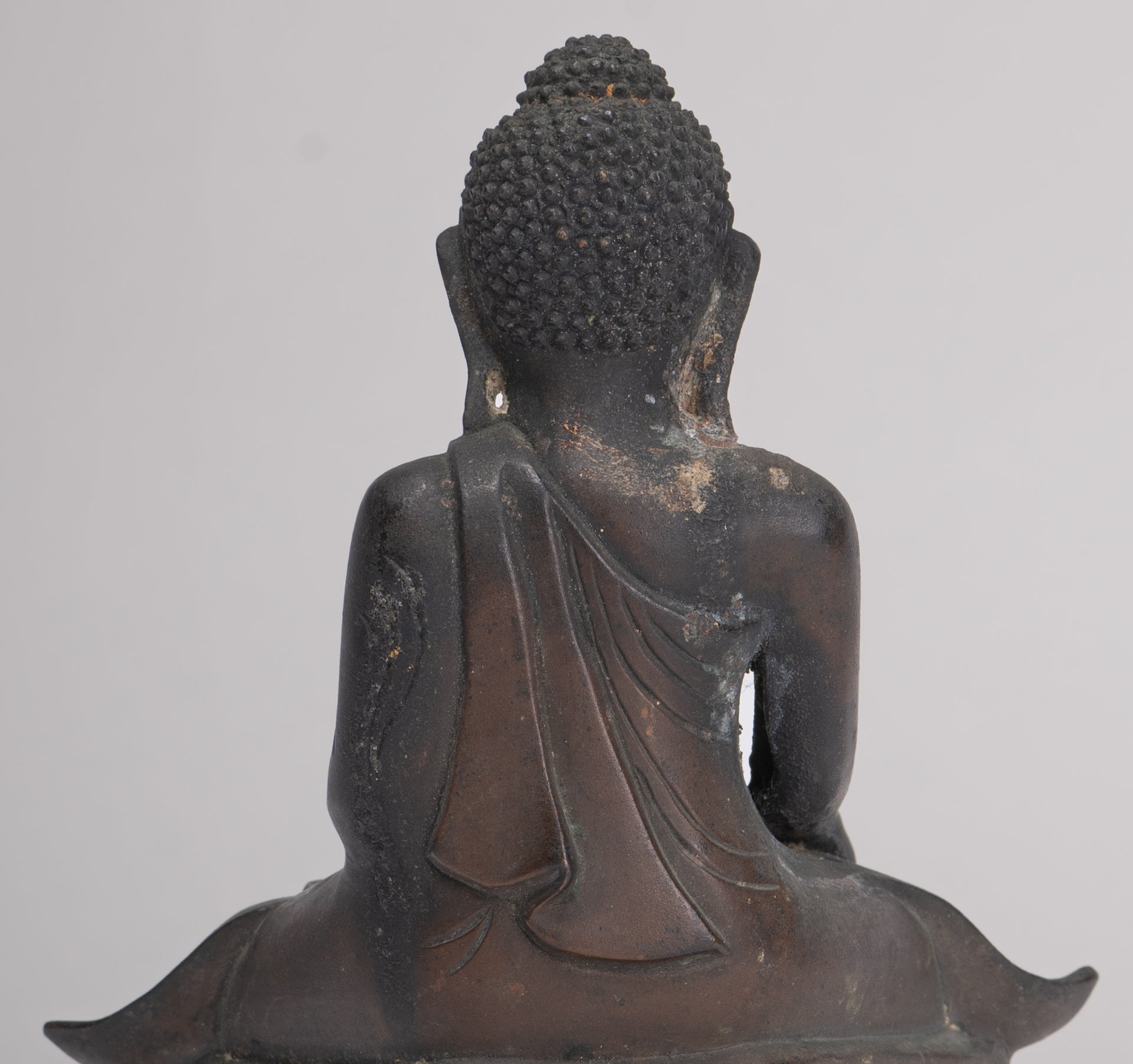 Antique Burmese Style Bronze Mandalay Enlightenment Buddha Statue - 13.5cm/5"