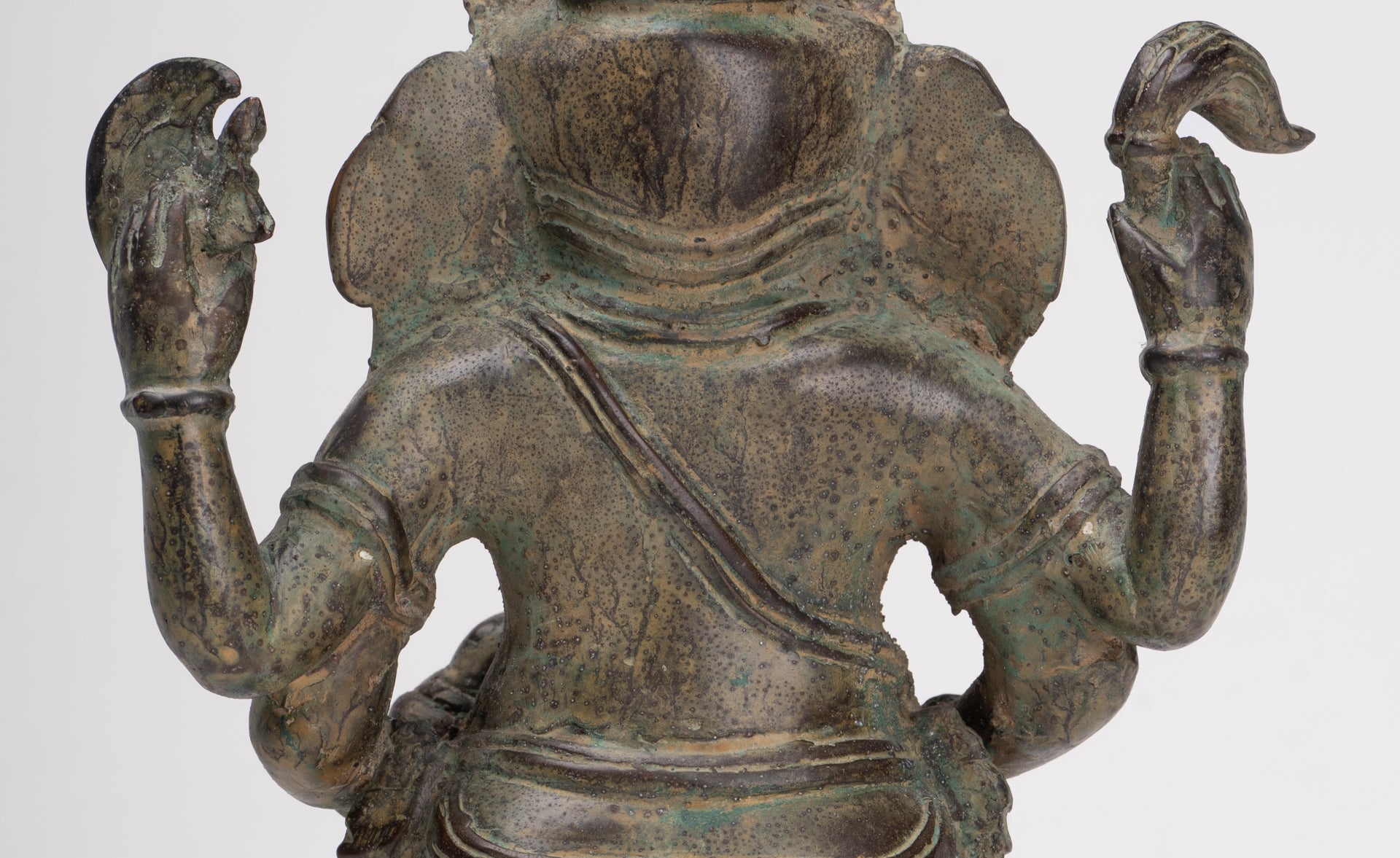 Ganesha Statue - Antique Javanese Style Bronze Standing Indonesian Ganesha Statue - 30cm/12"