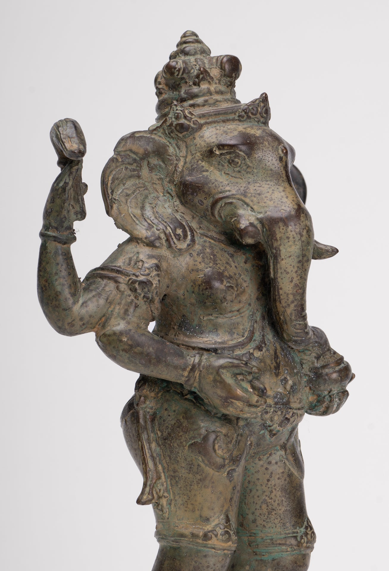 Ganesha Statue - Antique Javanese Style Bronze Standing Indonesian Ganesha Statue - 30cm/12"