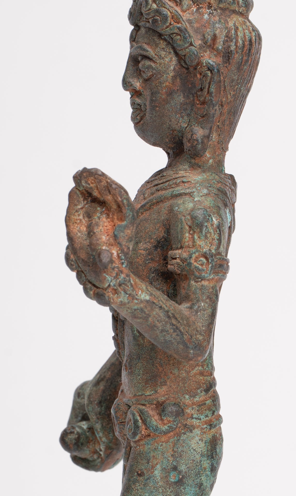 Antique Khmer Style Bronze Pre-Angkor Standing Shiva - 23cm/9"
