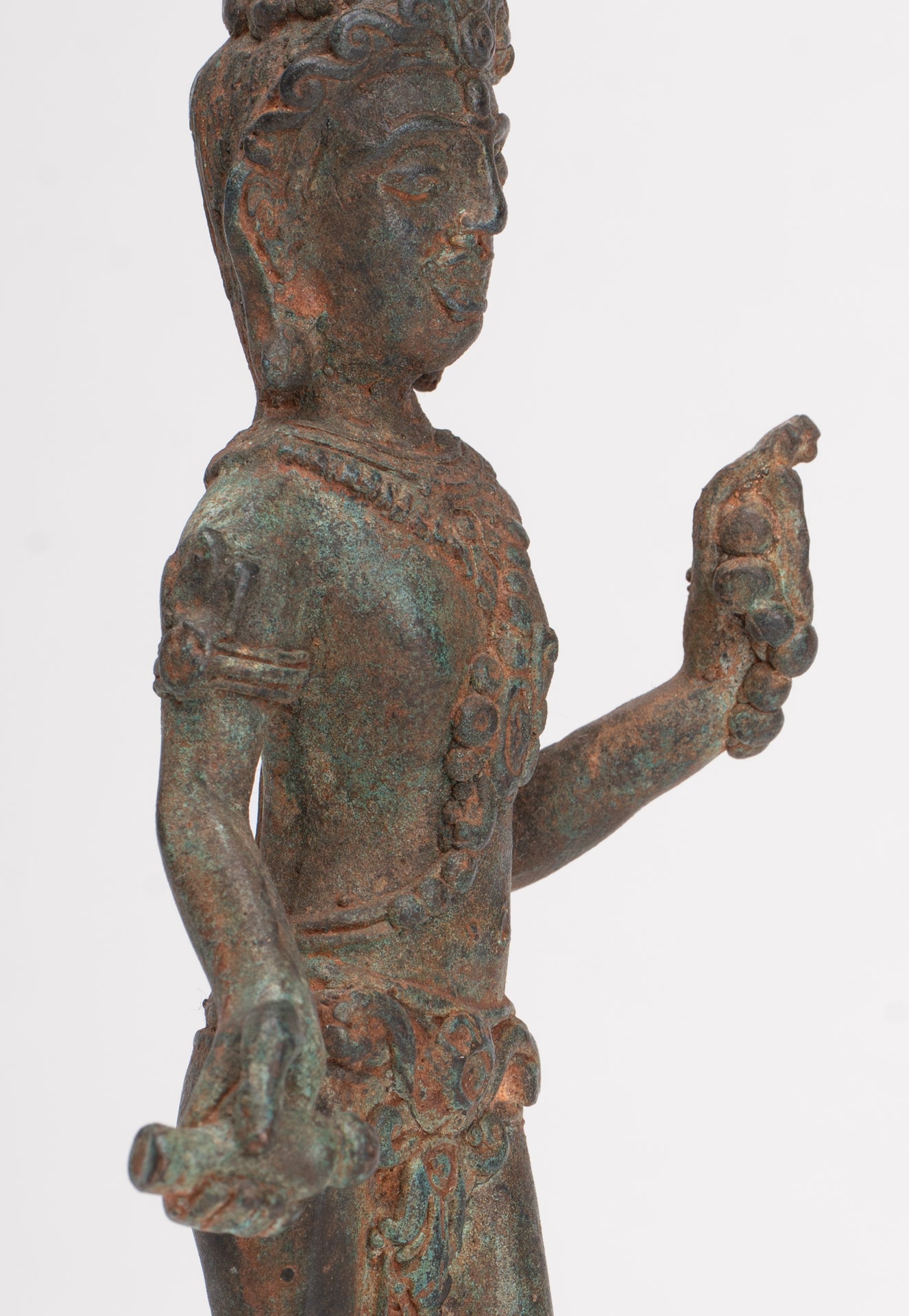 Antique Khmer Style Bronze Pre-Angkor Standing Shiva - 23cm/9"