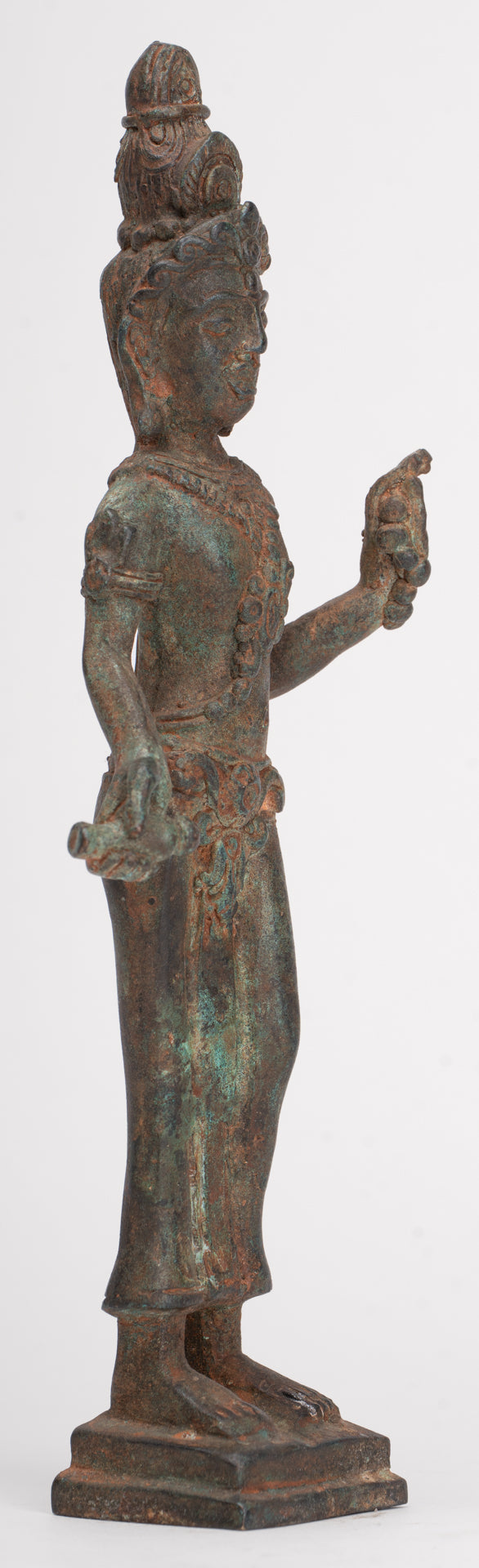 Antique Khmer Style Bronze Pre-Angkor Standing Shiva - 23cm/9"