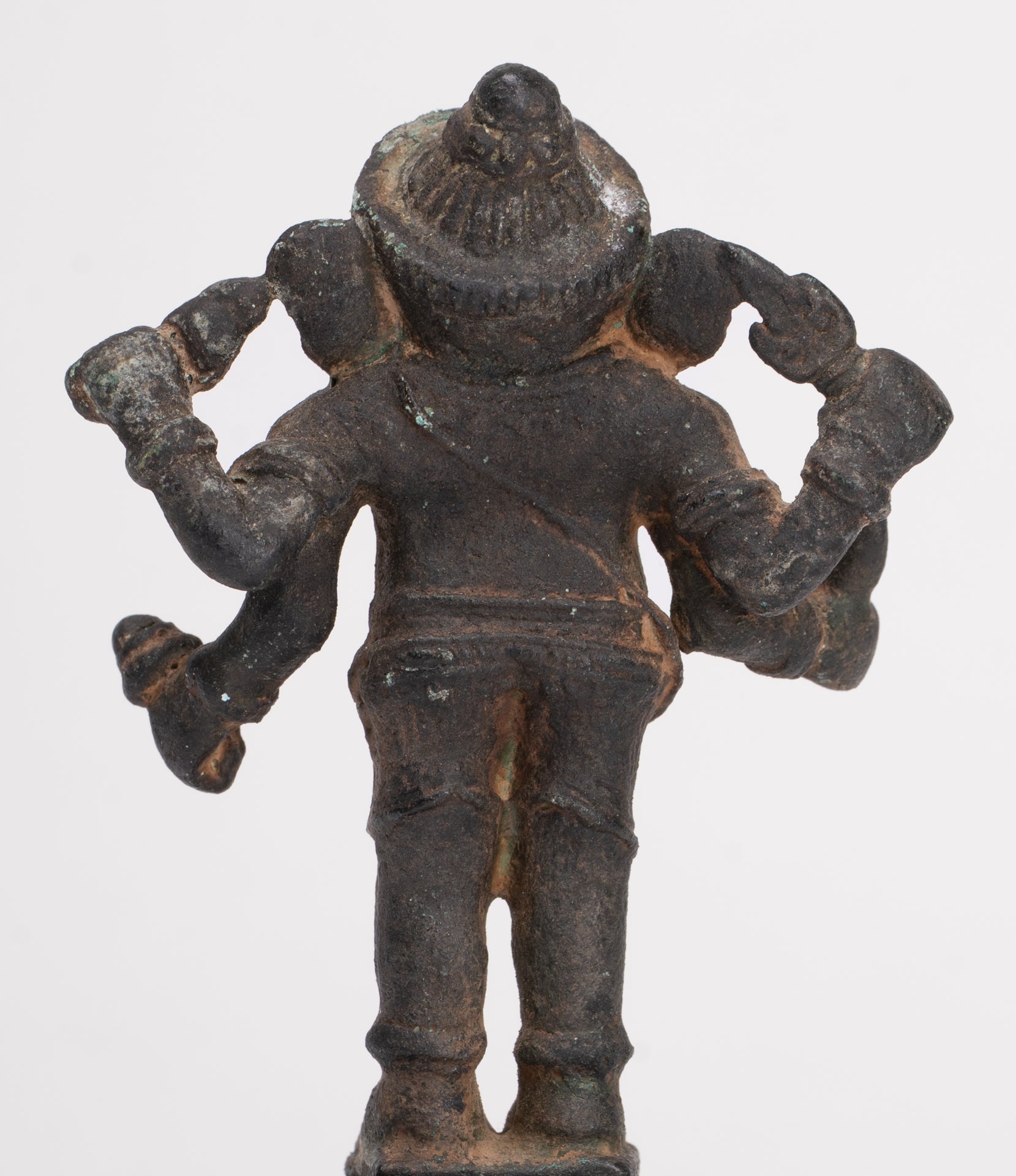 Antique Khmer Style Bronze Mounted Ganesha Statue - 11cm/4"