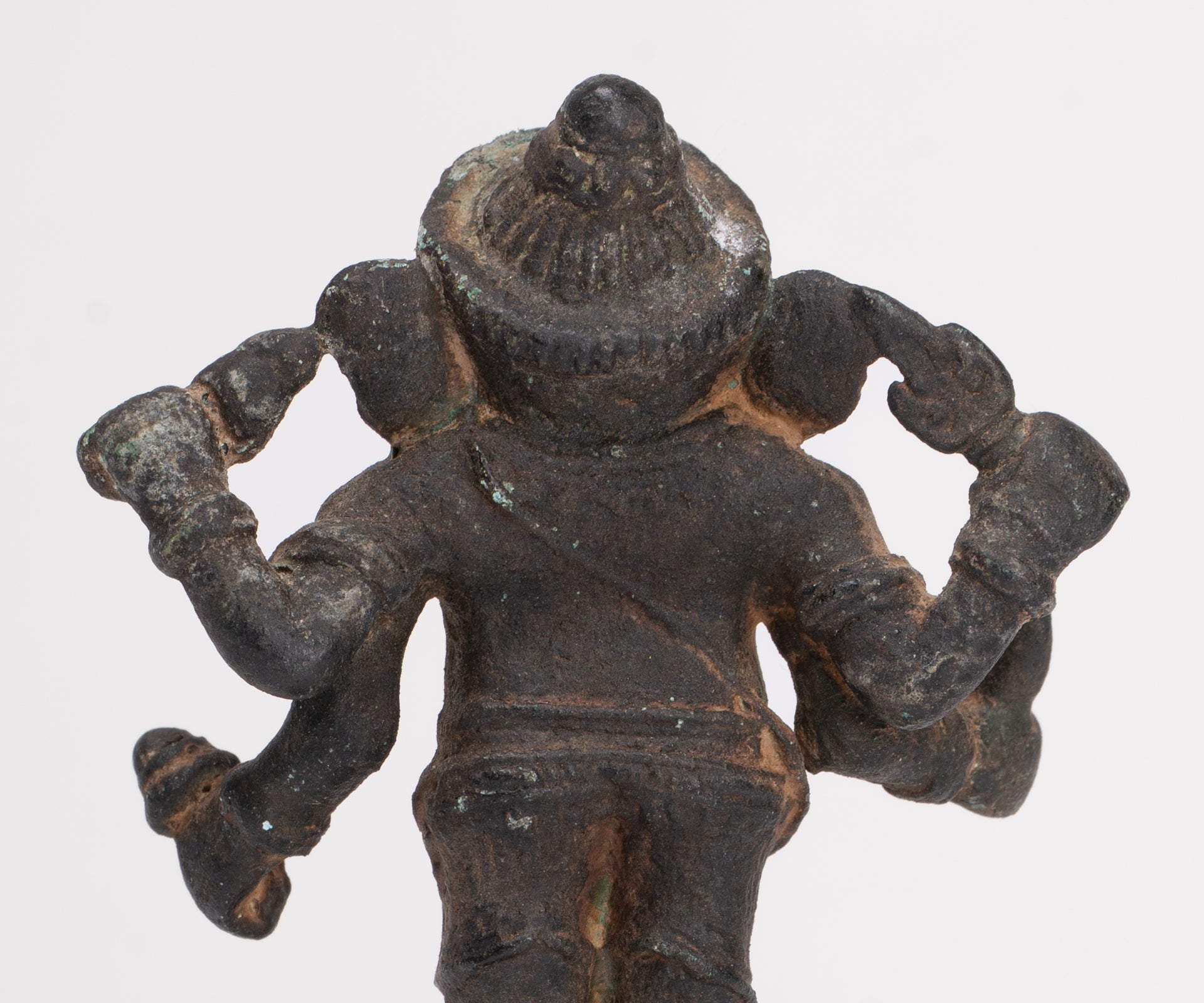Antique Khmer Style Bronze Mounted Ganesha Statue - 11cm/4"