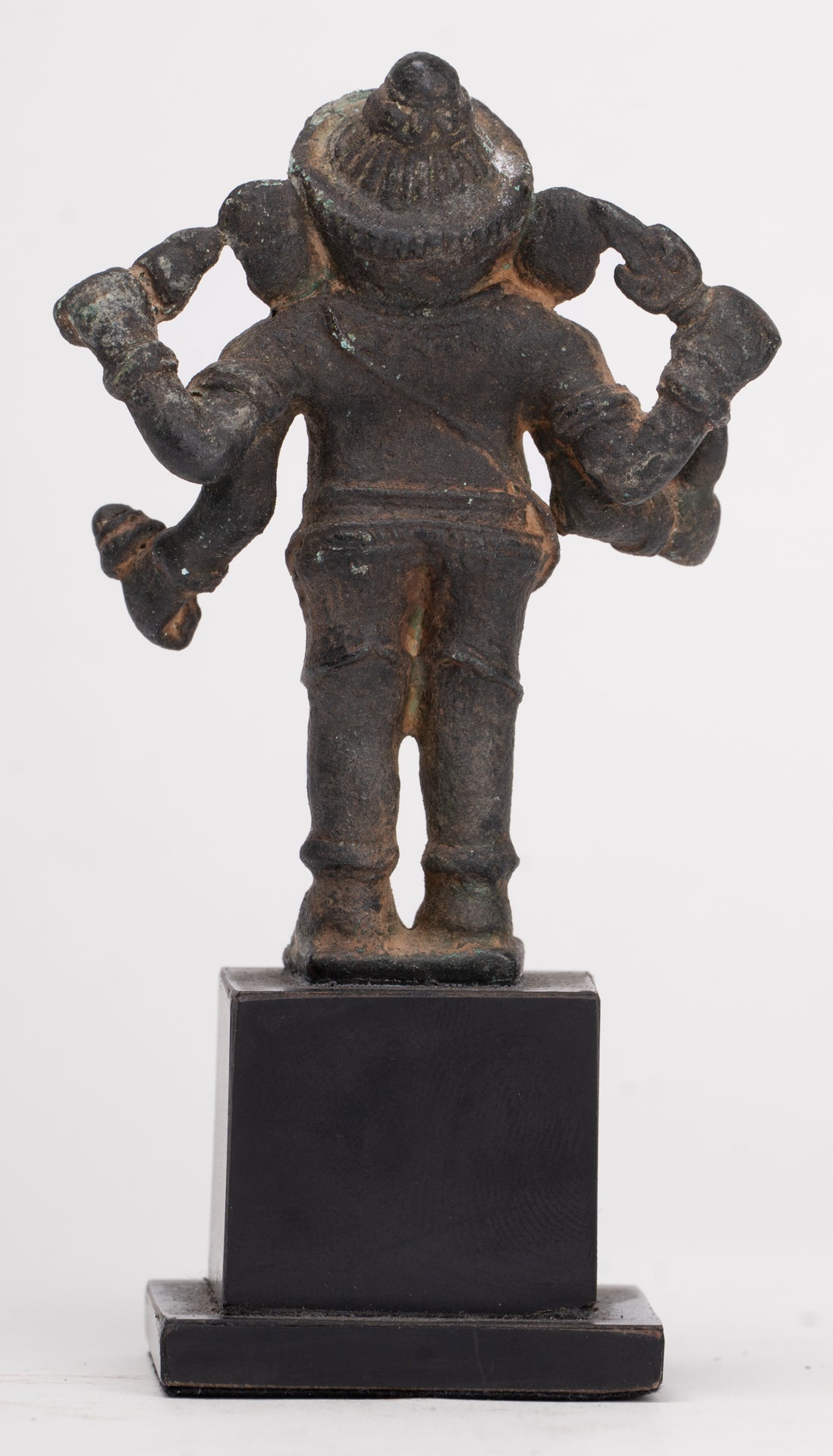Antique Khmer Style Bronze Mounted Ganesha Statue - 11cm/4"