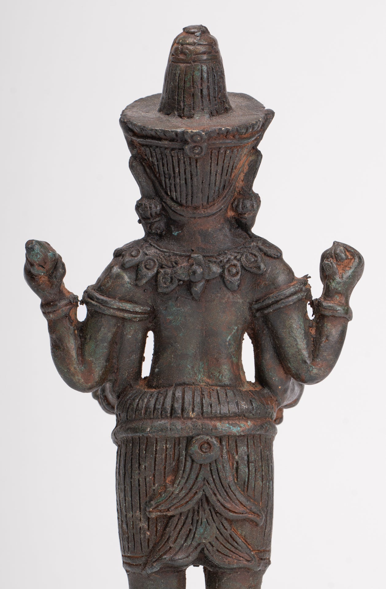 Shiva Statue - Antique Thai Style Bronze Standing Lopburi Shiva Statue - 23cm/9"