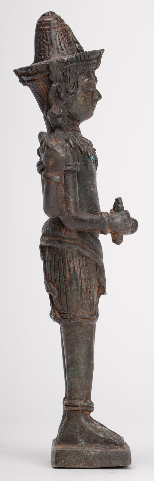 Shiva Statue - Antique Thai Style Bronze Standing Lopburi Shiva Statue - 23cm/9"