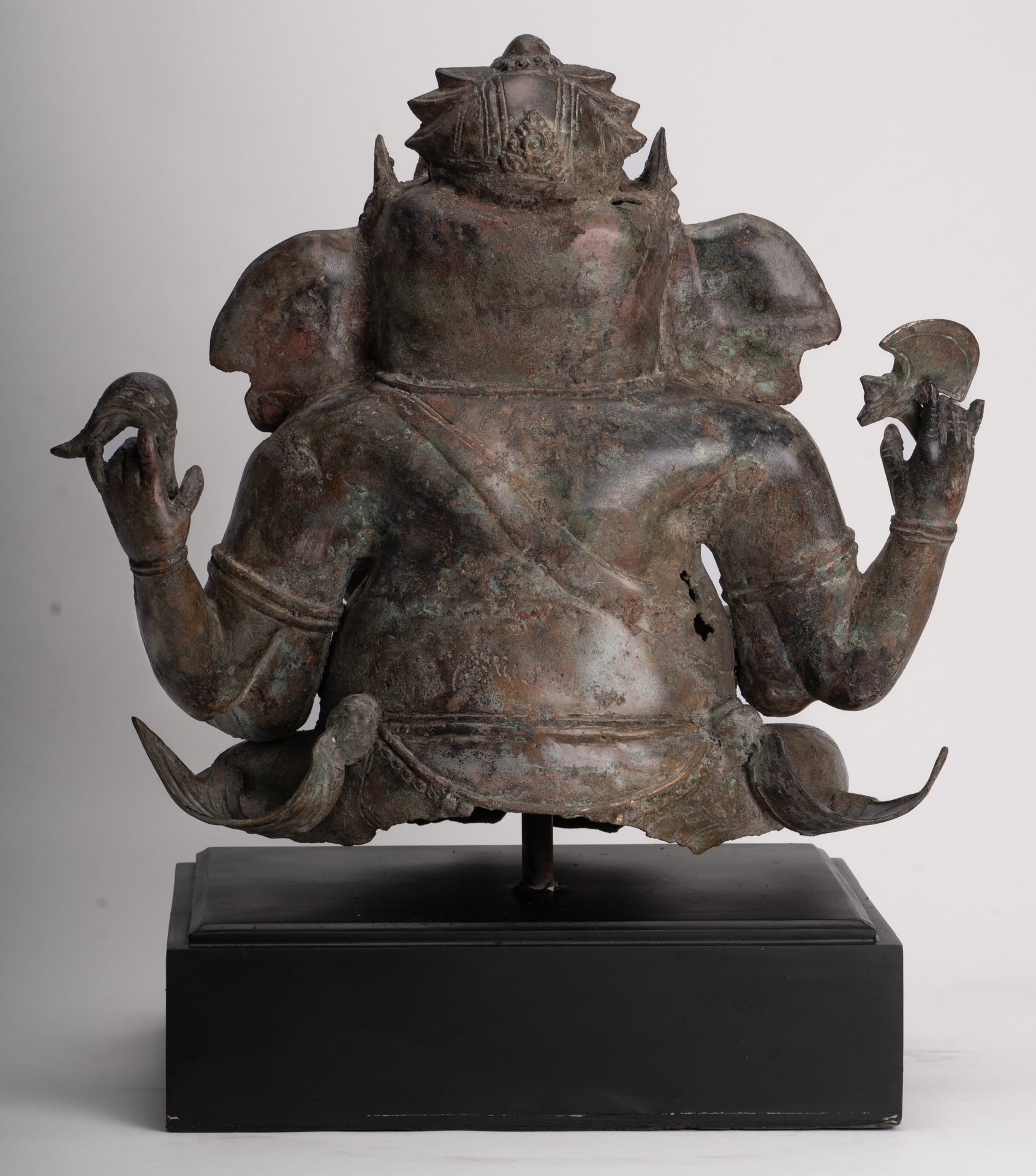 Ganesh - Antique Indonesian Style Bronze Seated Ganesha Statue - 49cm/20"