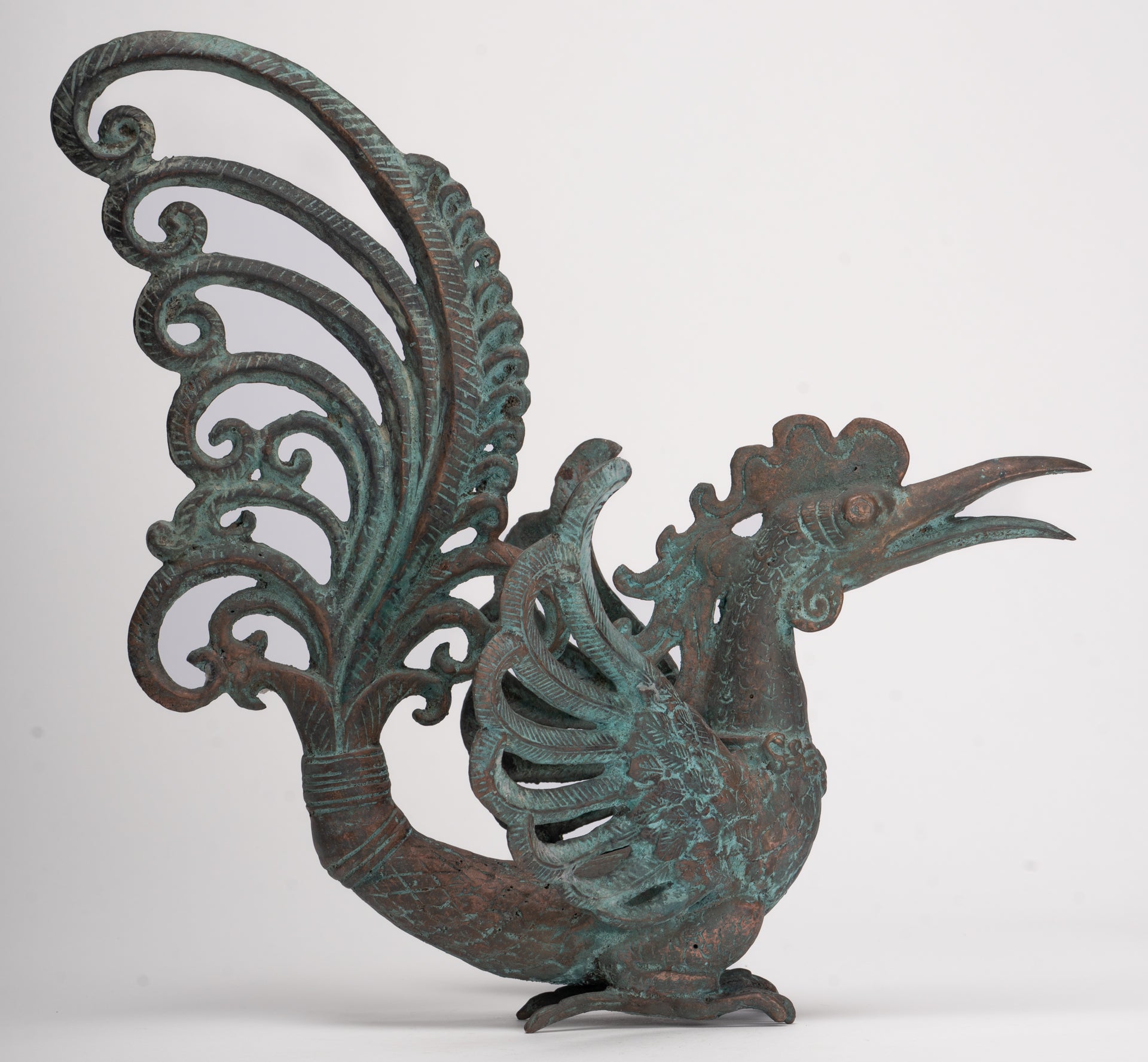 Antique Indonesian Style Bronze Majapahit Garuda Statue - 34cm/14"