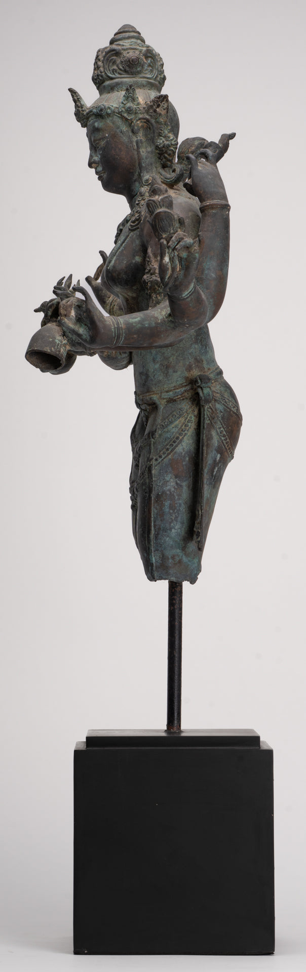 Parvati Statue - Antique Indonesian Style Bronze Javanese Parvati Torso - 72cm/29"