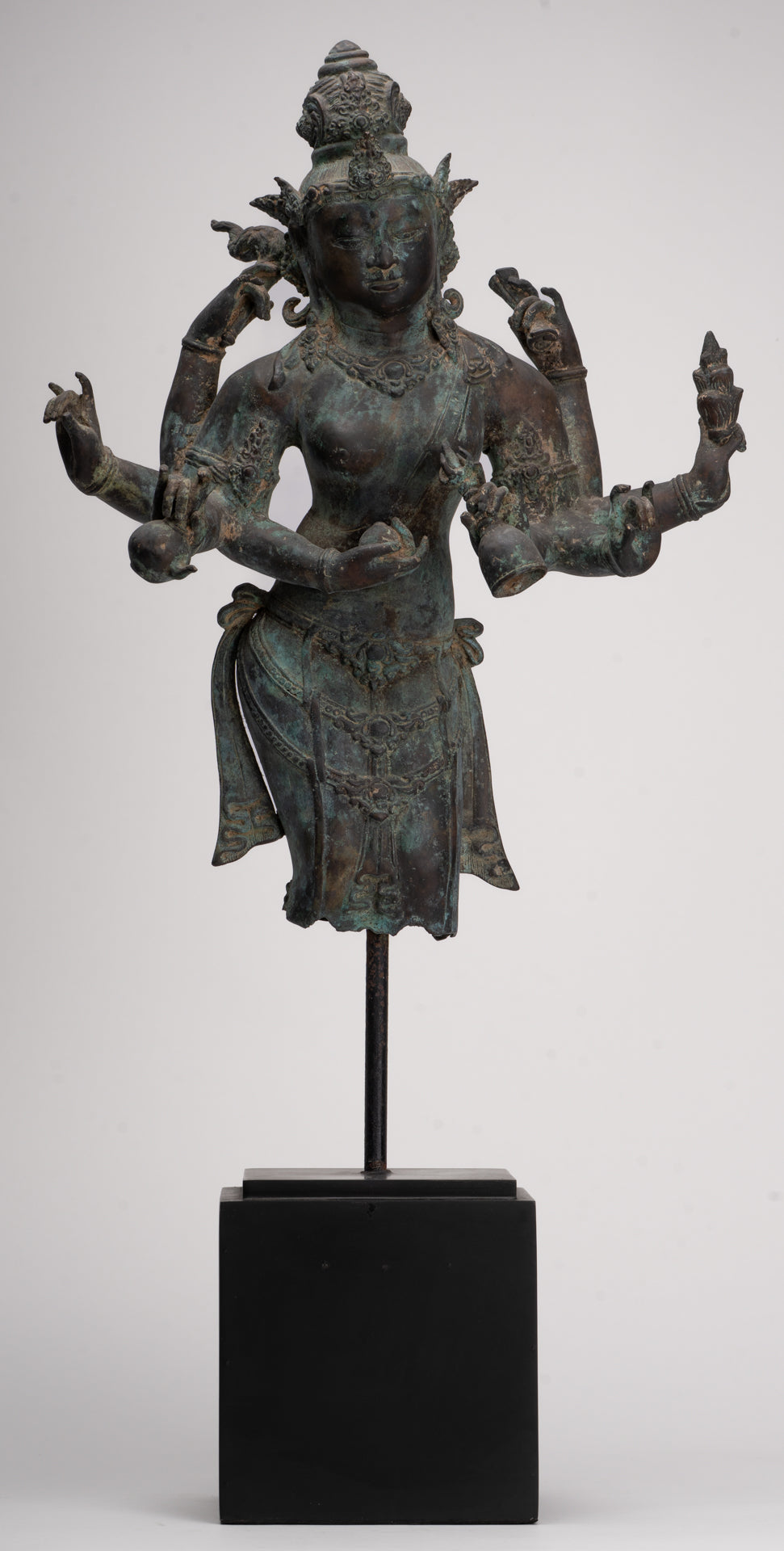 Parvati Statue - Antique Indonesian Style Bronze Javanese Parvati Torso - 72cm/29"