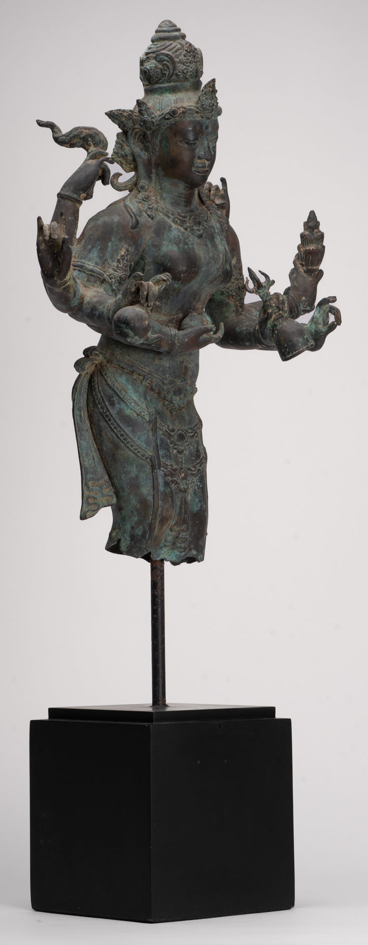 Parvati Statue - Antique Indonesian Style Bronze Javanese Parvati Torso - 72cm/29"