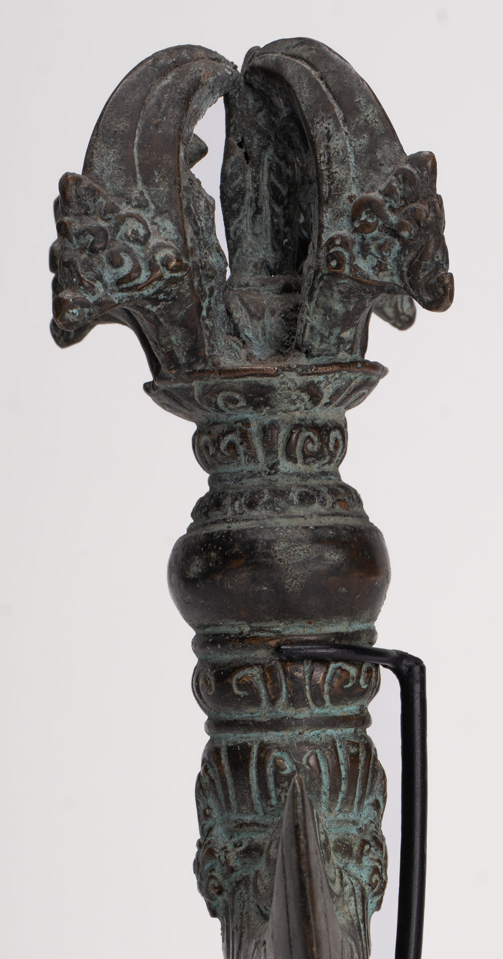 Antique Indonesian Style Mounted Bronze Ceremonial Chandrasa Axe Head- 29cm/12"