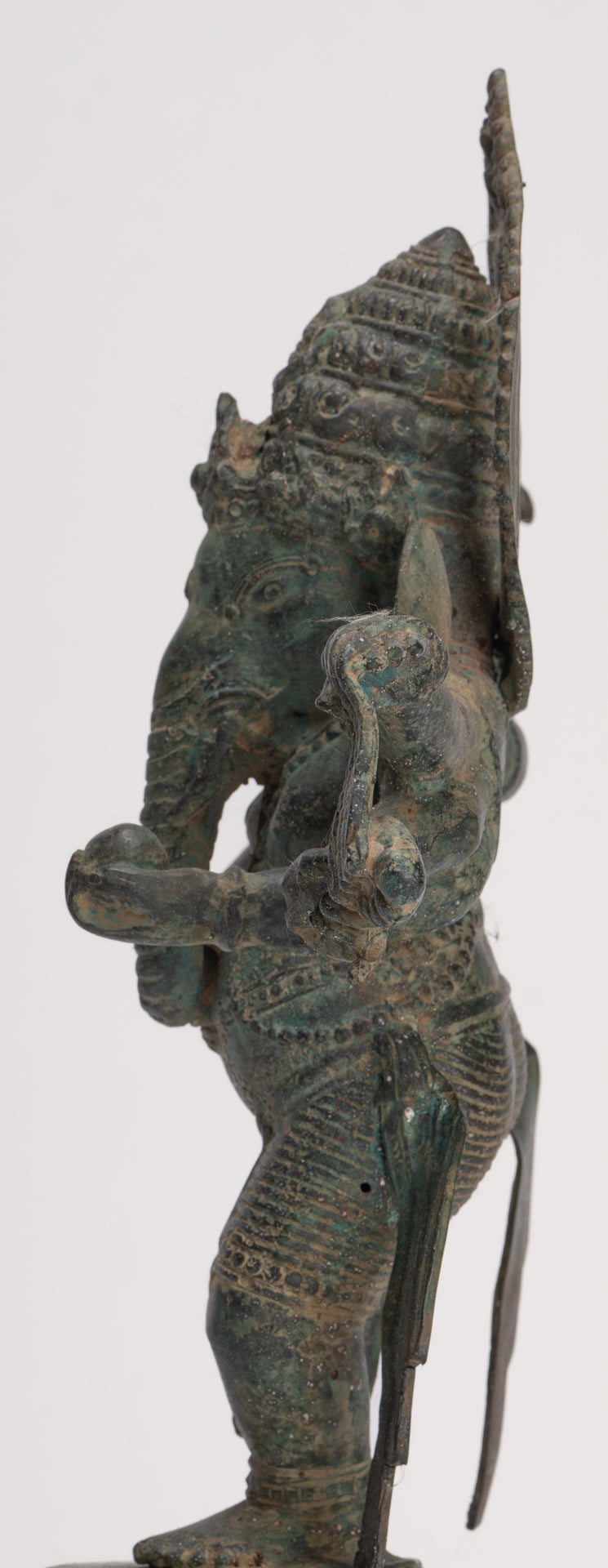 Antique Javanese Style Bronze Dancing Indonesian Ganesha Statue - 32cm/13" 