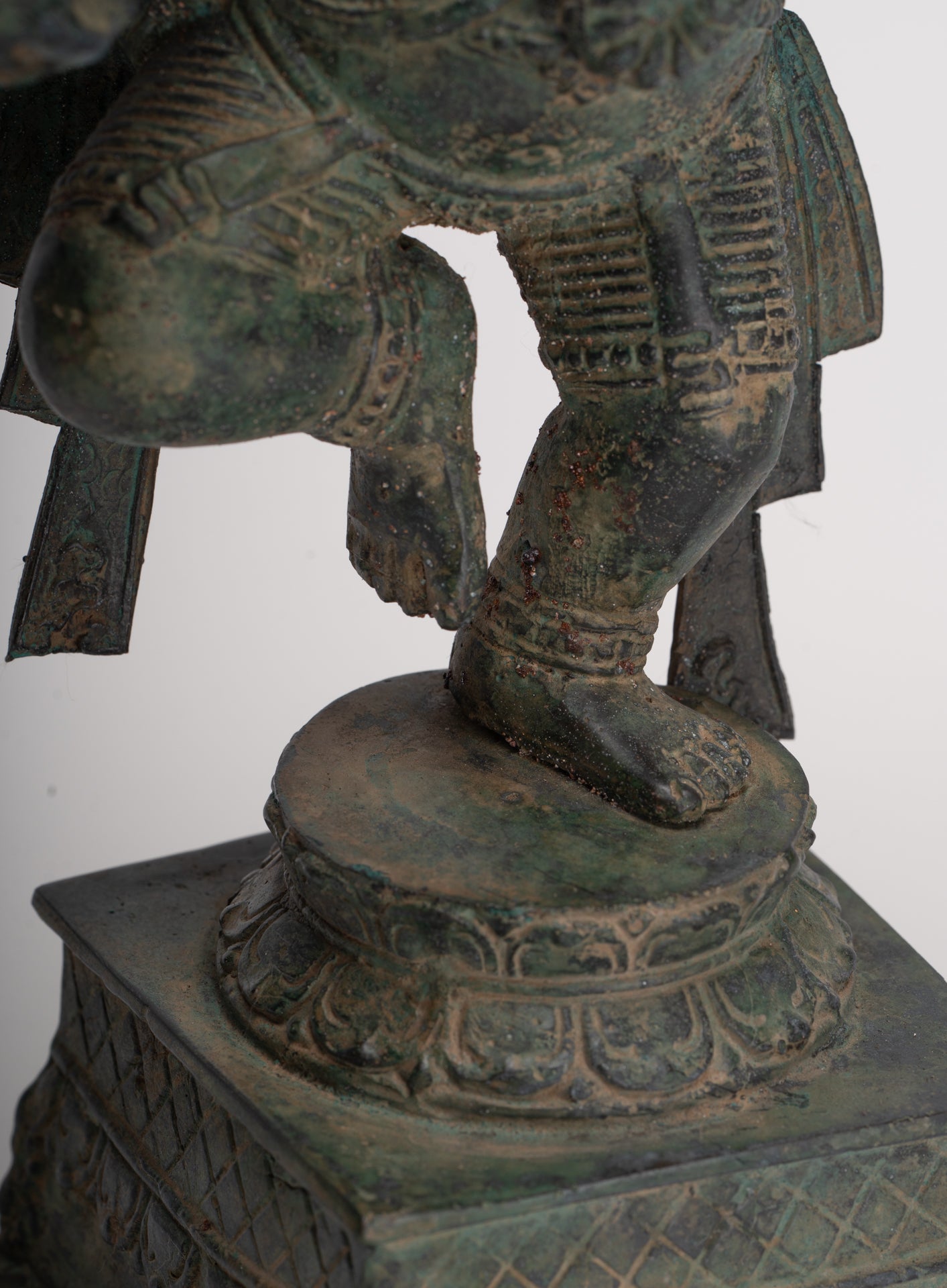 Antique Javanese Style Bronze Dancing Indonesian Ganesha Statue - 32cm/13" 