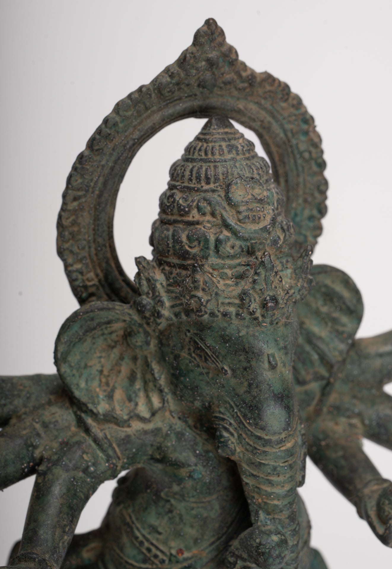 Antique Javanese Style Bronze Dancing Indonesian Ganesha Statue - 32cm/13" 