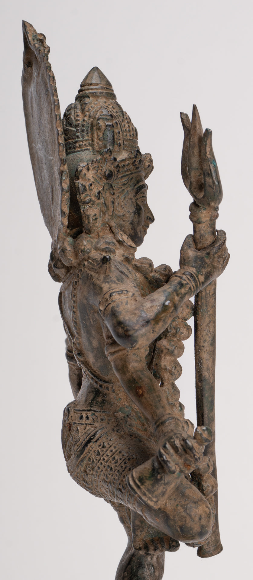 Kali Statue - Antique Java Style Majapahit Standing Bronze Kali or Mahakali Statue - 28cm/11"