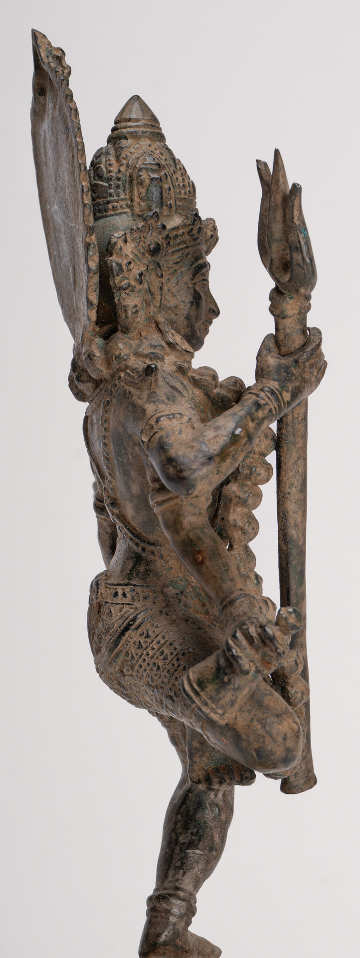 Kali Statue - Antique Java Style Majapahit Standing Bronze Kali or Mahakali Statue - 28cm/11"