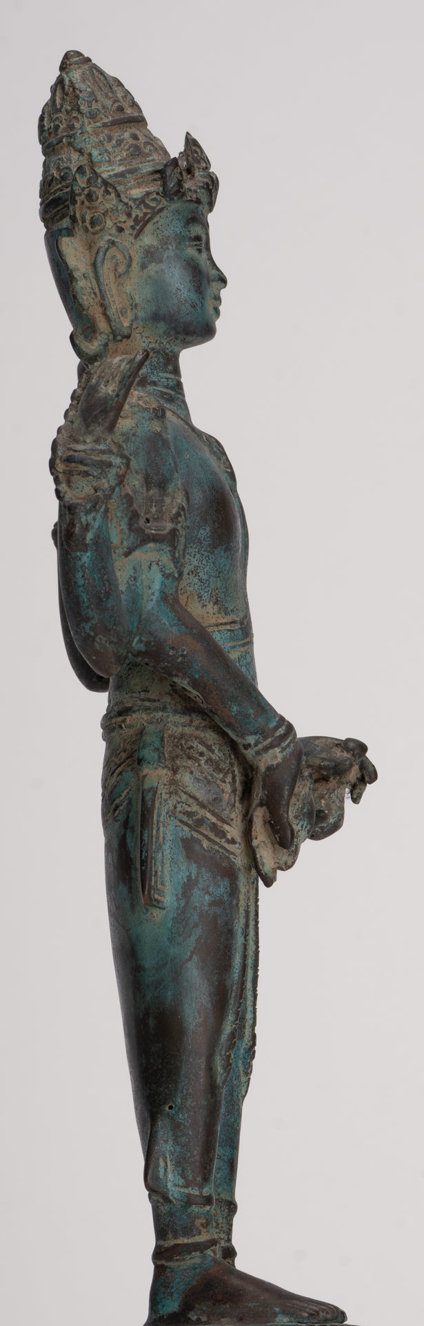 Vishnu - Antique Indonesian Style Majapahit Java Standing Bronze Vishnu Statue - 39cm/16"