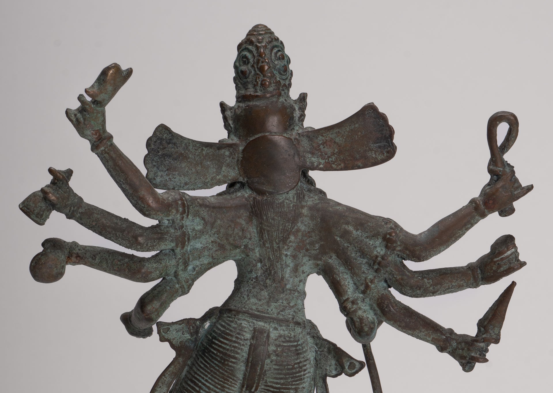 Antique Javanese Style Majapahit Simhavahini Durga Statue - 37cm/15"