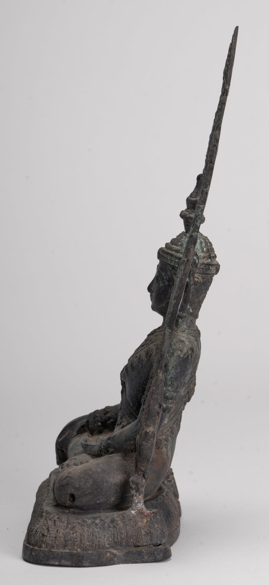 Antique Thai Style Bronze Phitsanulok Chinnarat Buddha Statue - 27cm/11"