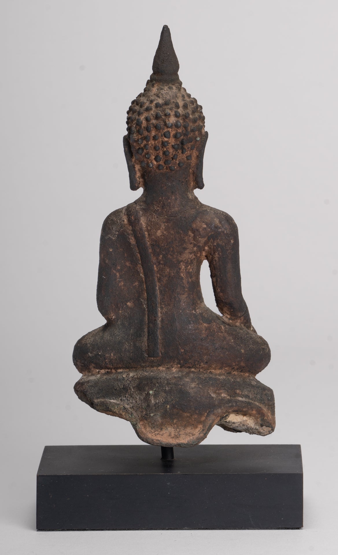 Antique Ayutthaya Style Seated Enlightenment Buddha Statue - 20cm/8"