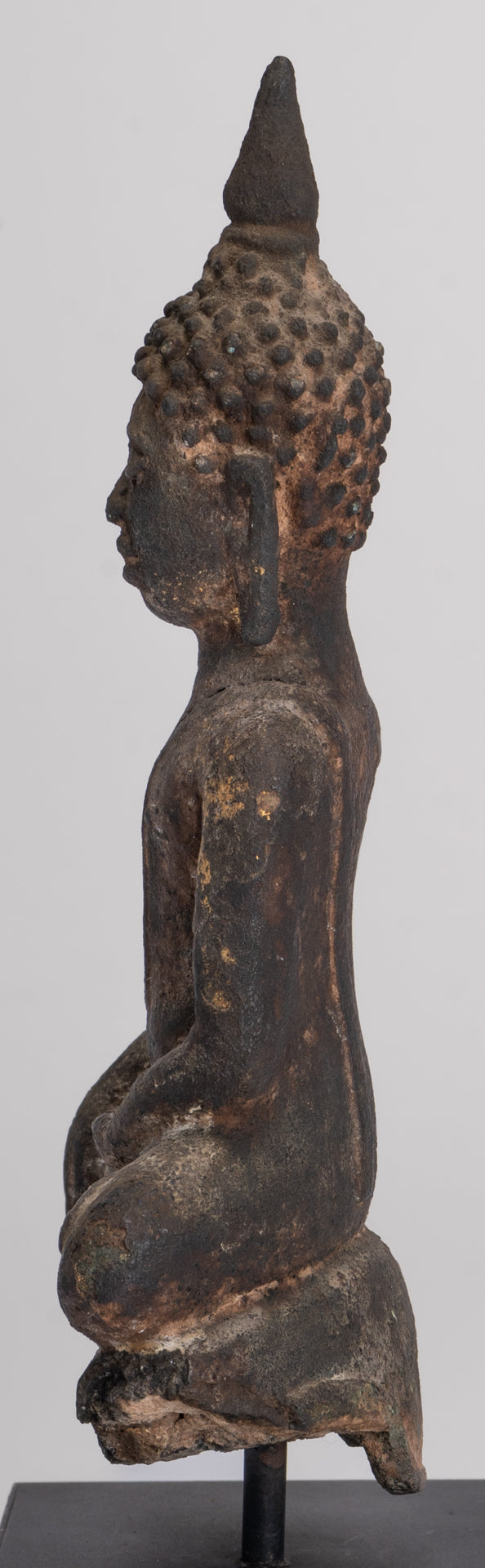 Antique Ayutthaya Style Seated Enlightenment Buddha Statue - 20cm/8"