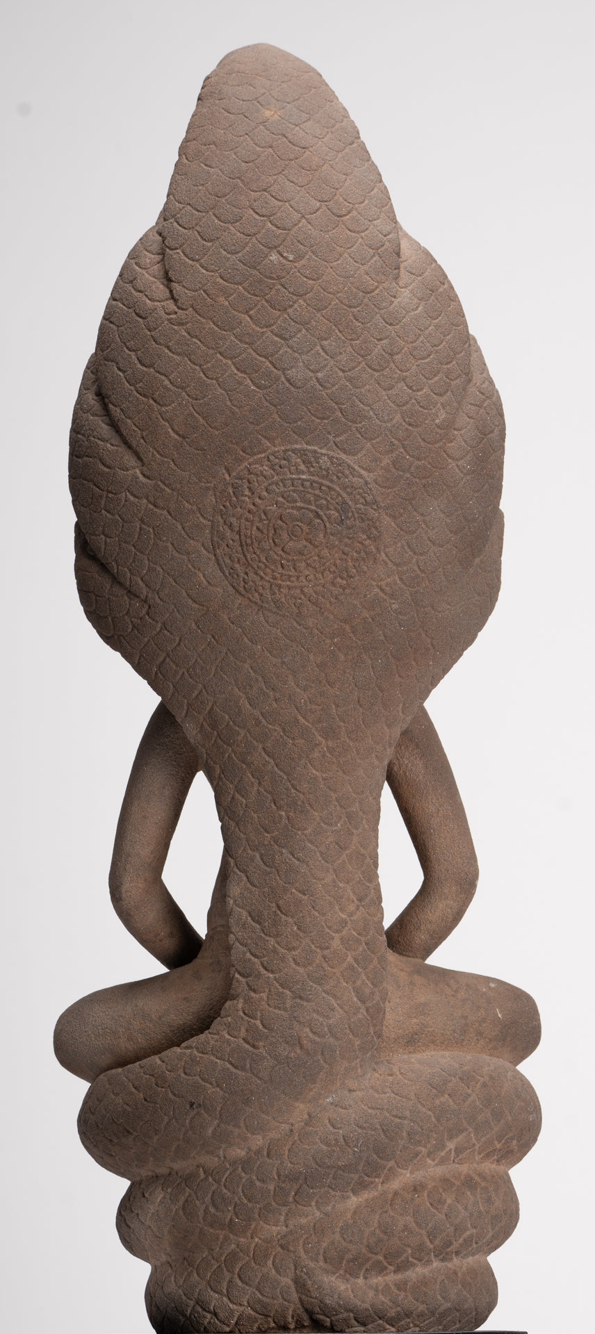 Buddha Statue - Antique Dvaravati Style Thai Stone Naga Meditation Buddha - 58cm/23"