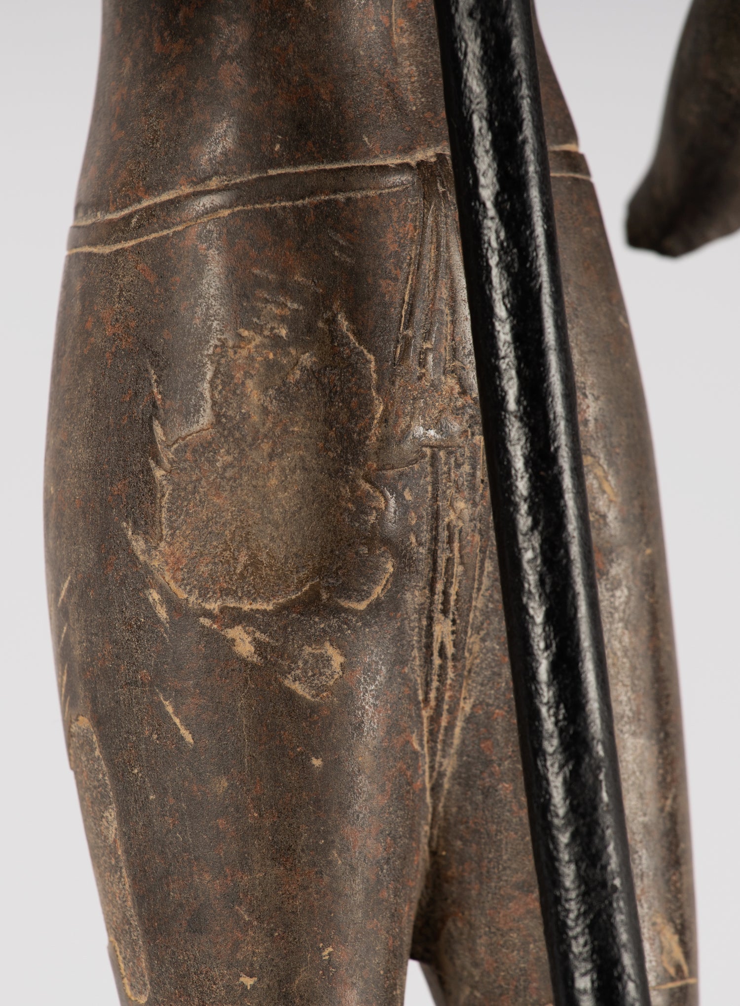 Estatua de Vishnu - Antiguo Phnom da Style Khmer Standing Sandstone Vishnu Torso - 43cm/17 "