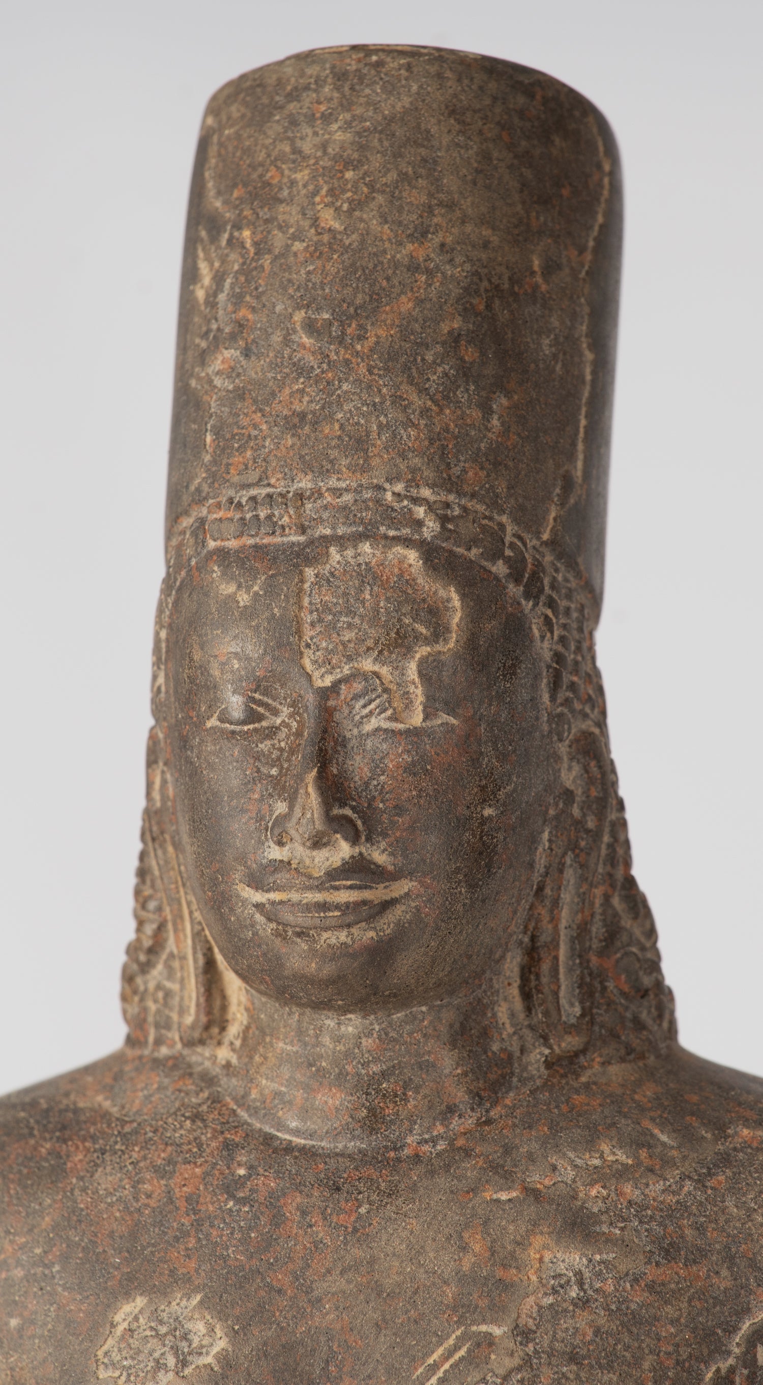 Estatua de Vishnu - Antiguo Phnom da Style Khmer Standing Sandstone Vishnu Torso - 43cm/17 "